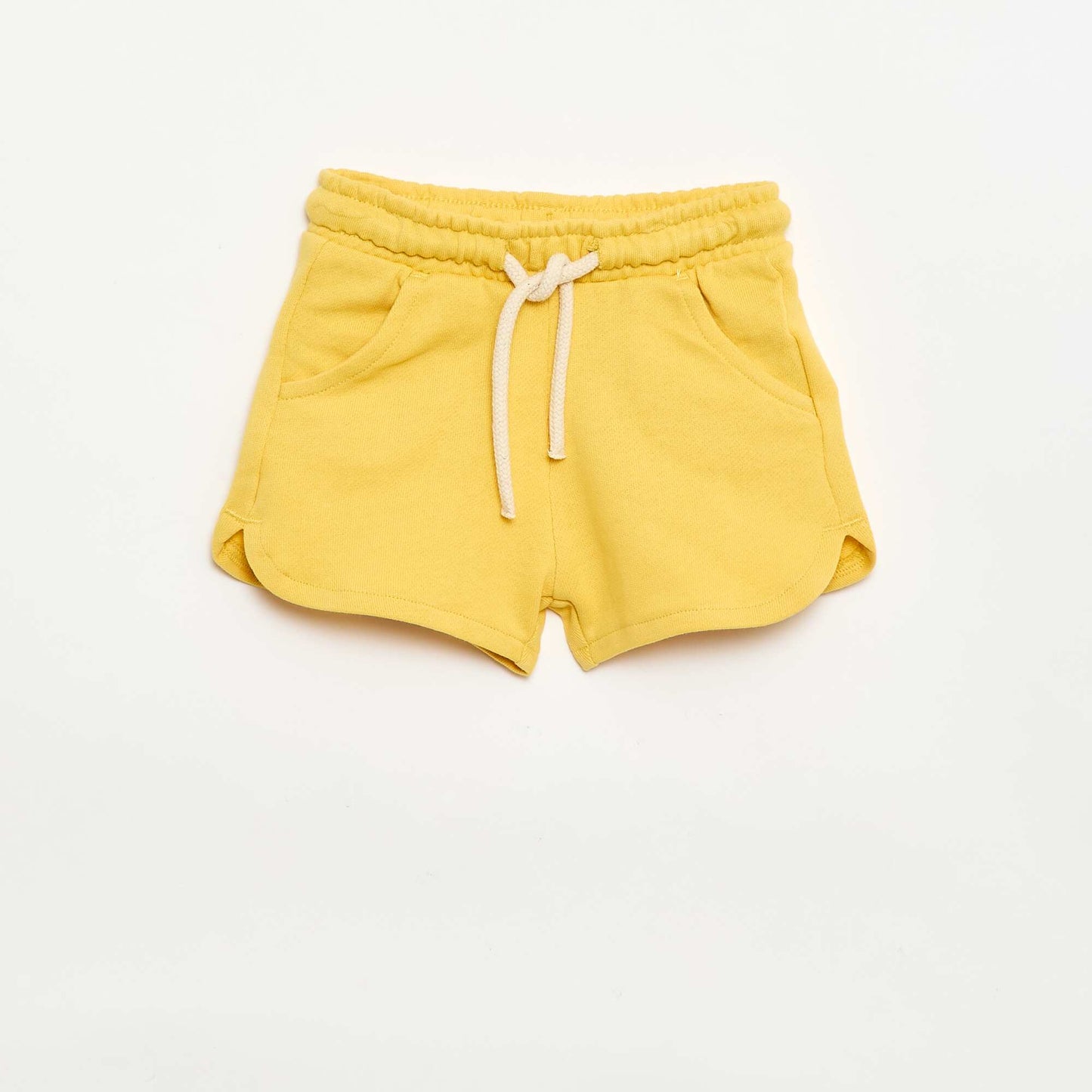 Plain lightweight fleece shorts YELLOW