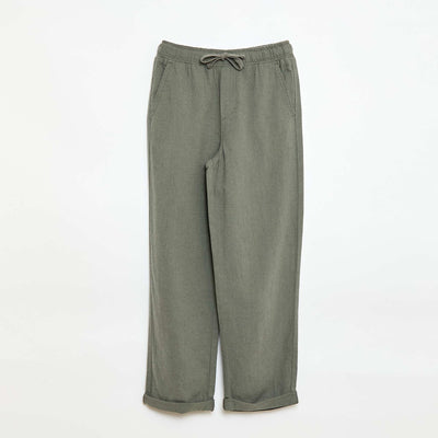 Linen Blend Jogpants GREEN