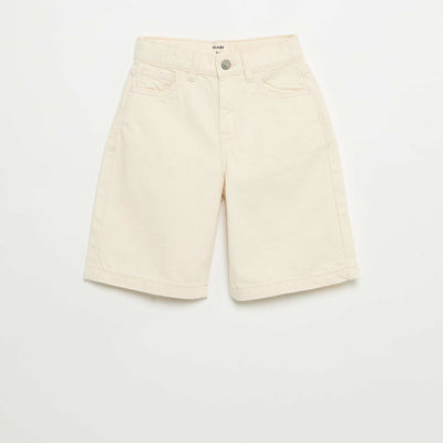 5-Pocket Twill Bermuda Shorts ECRU