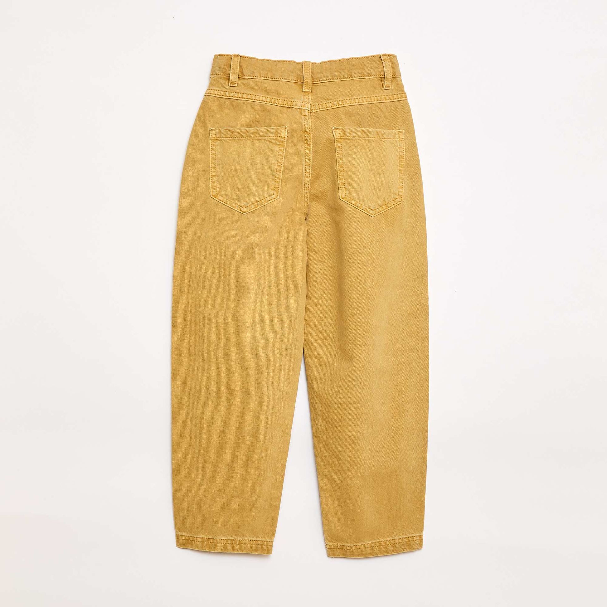 Balloon Fit Wide Leg Denim Pants YELLOW