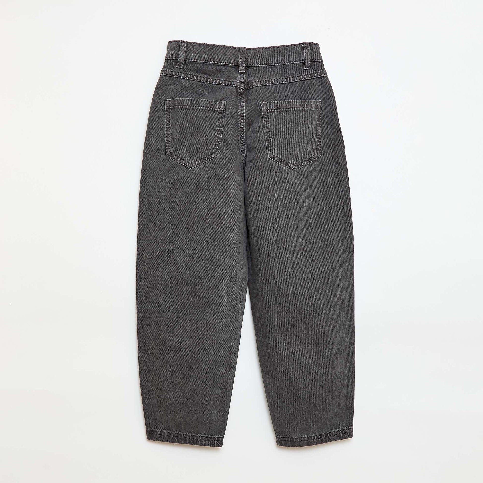 Balloon Fit Wide Leg Denim Pants GREY