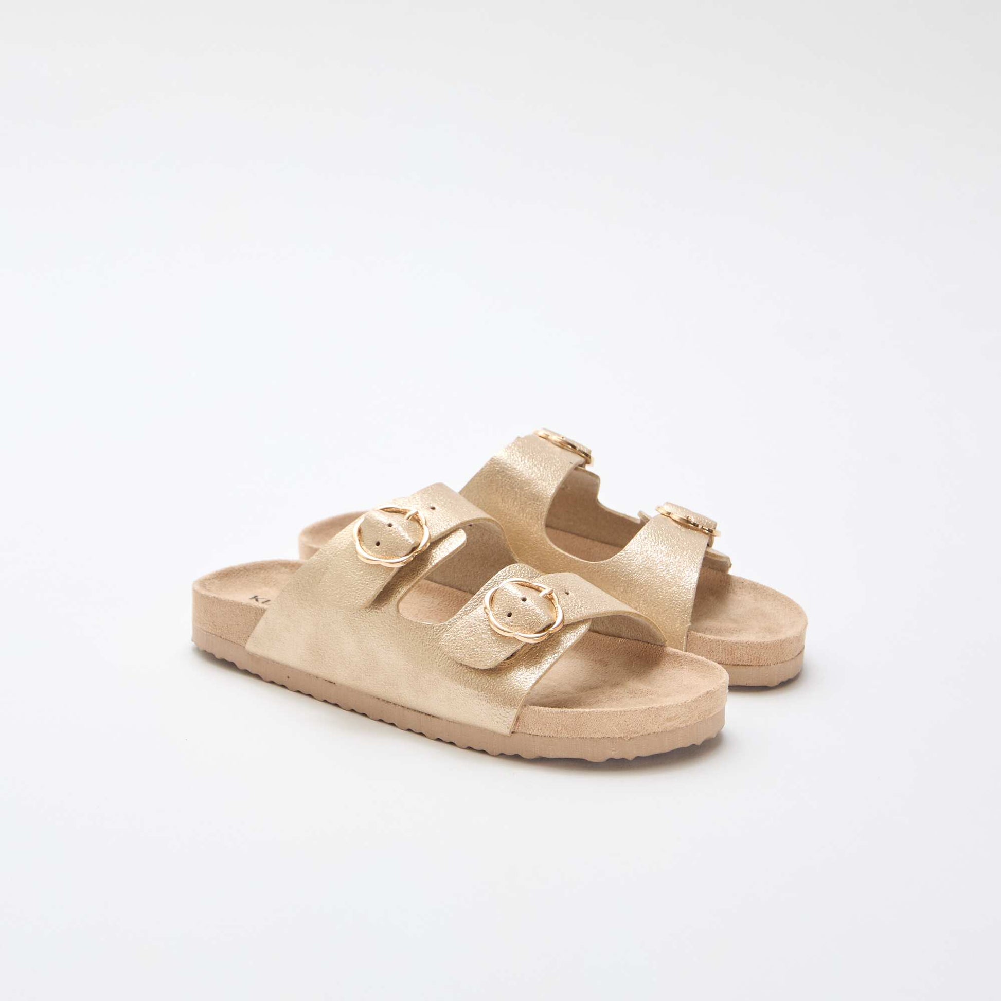 Gold Flower Buckle Sandals YELLOW