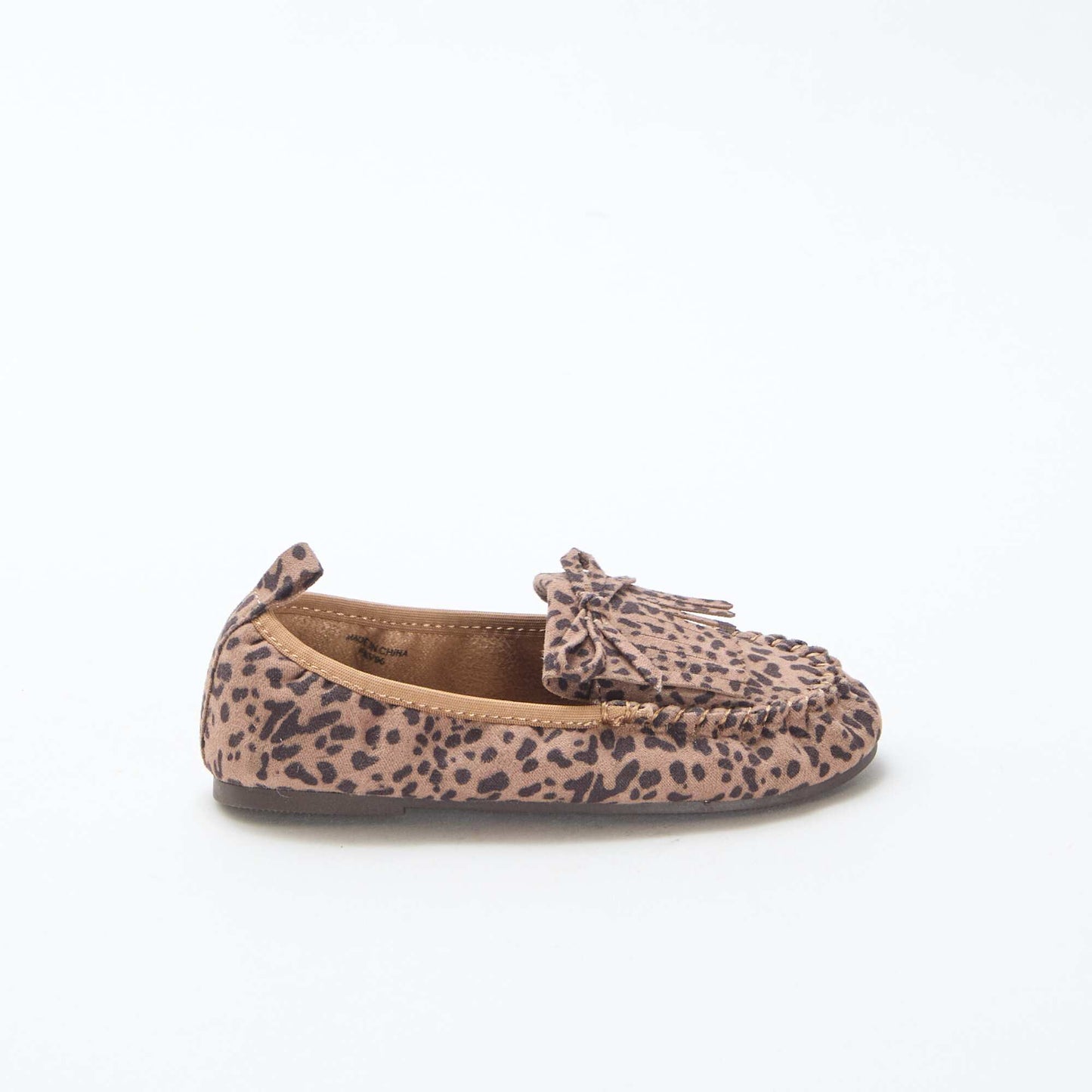 Leopard Print Suedette Moccasins BROWN