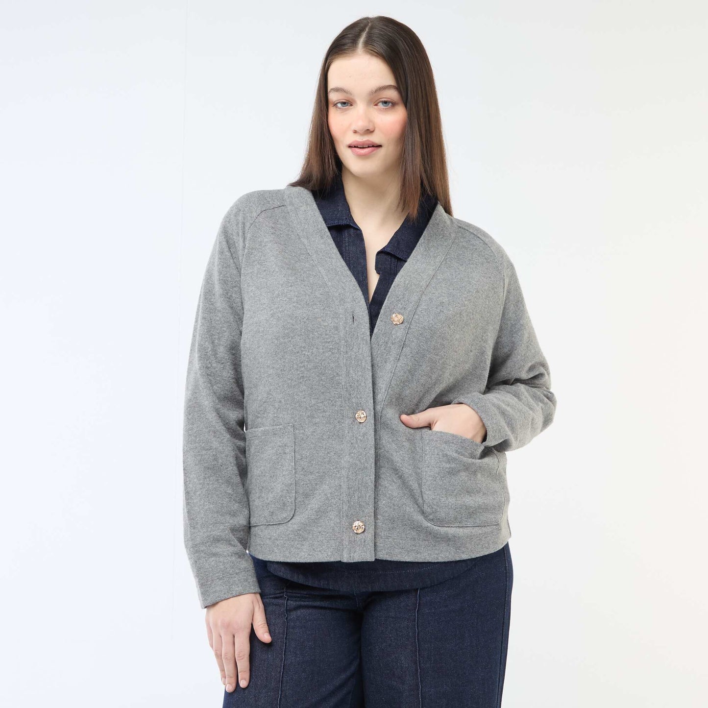 Cozy Knit Cardigan GREY
