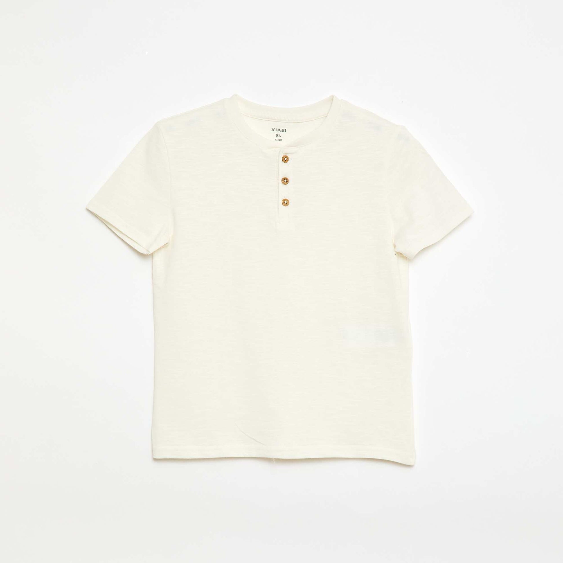 Tunisian Collar T-Shirt WHITE