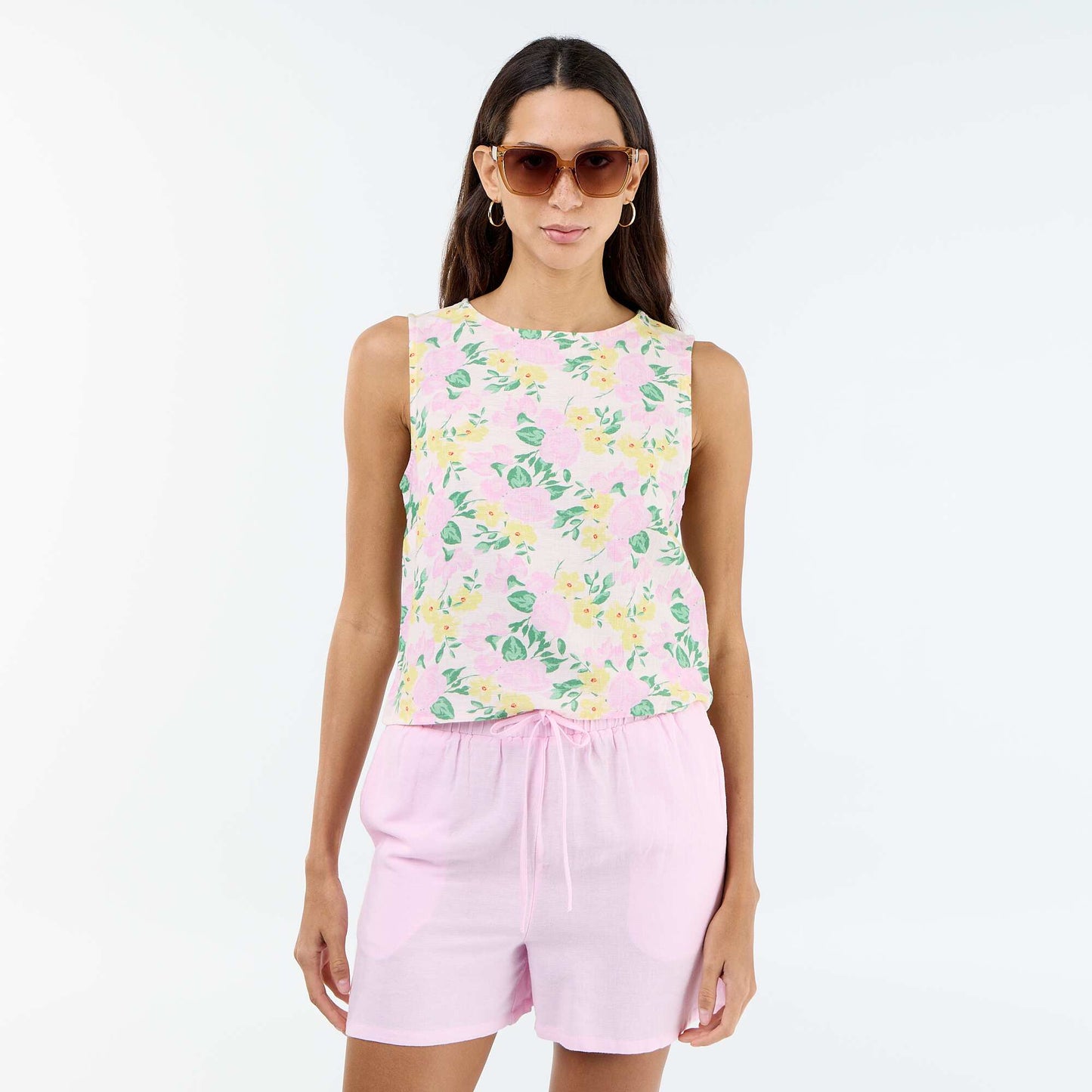 Linen blend shorts PINK