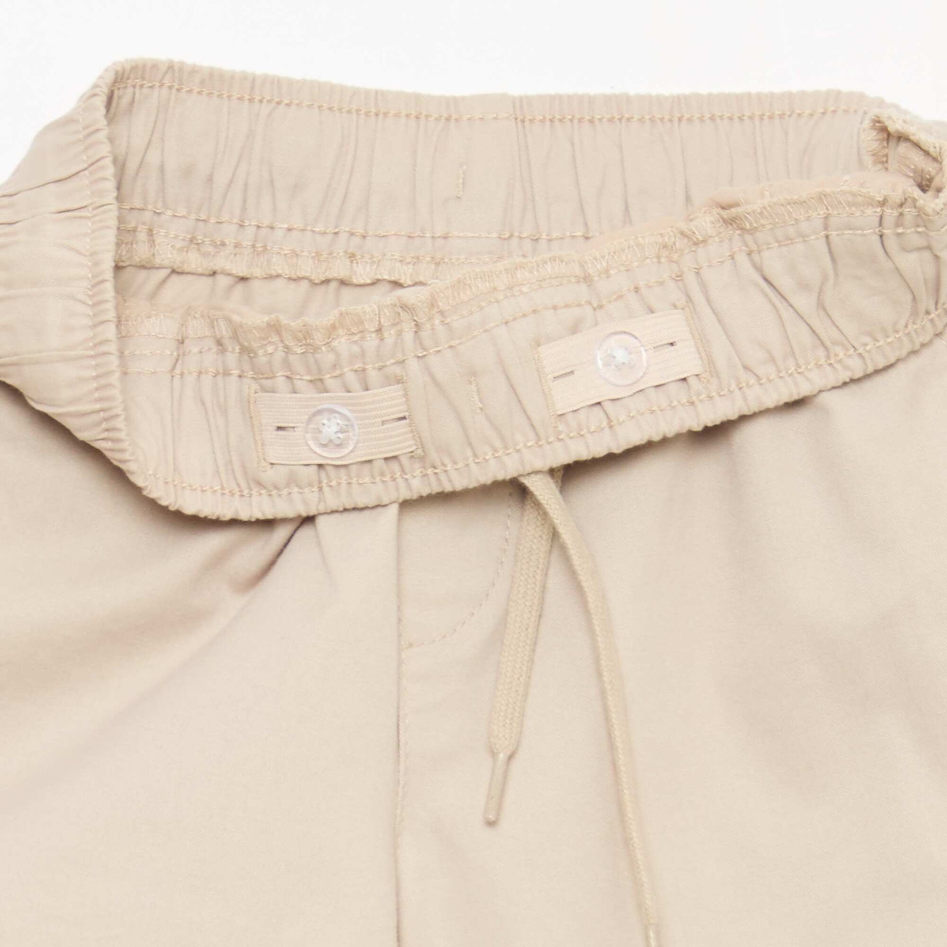 Plain Joggers with Cuffed Hems BEIGE