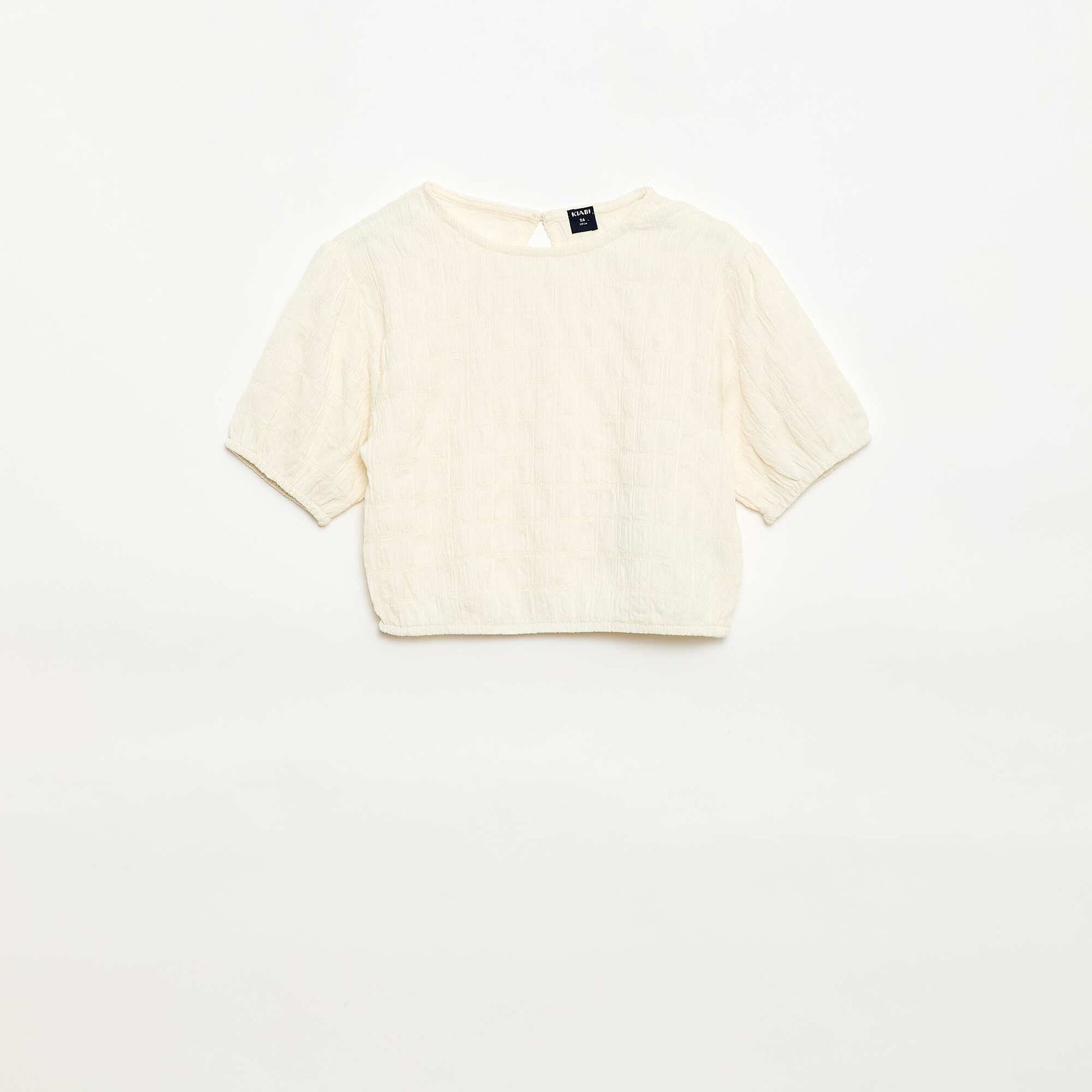 Oversized Fancy Knit T-shirt BEIGE