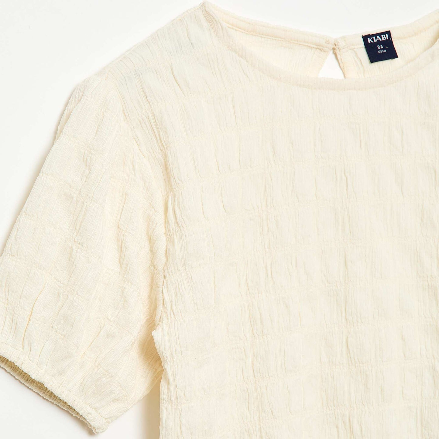 Oversized Fancy Knit T-shirt BEIGE