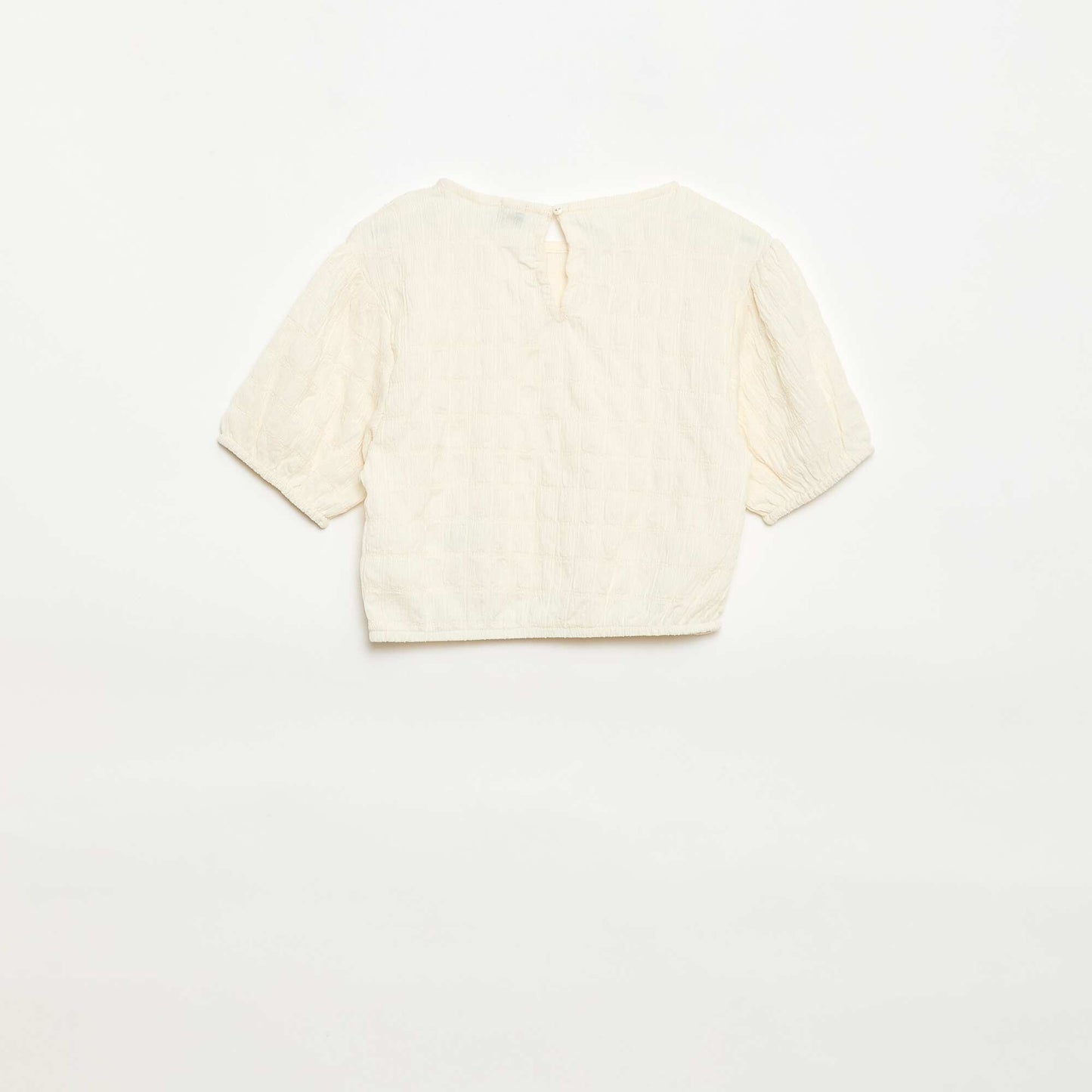 Oversized Fancy Knit T-shirt BEIGE