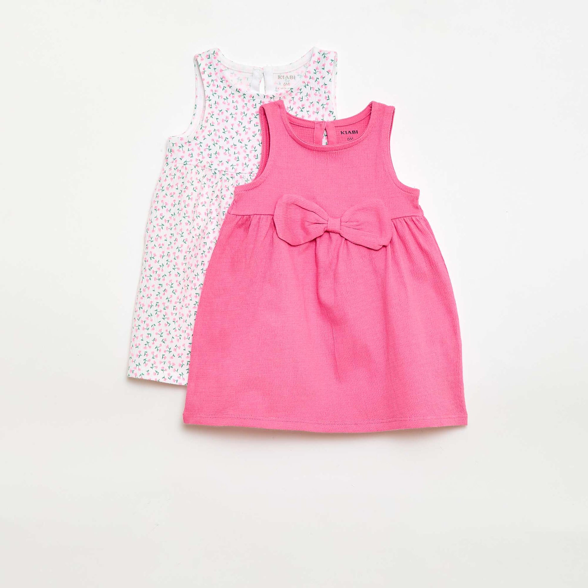 Pack of 2 Dresses with Fancy Bow PINK