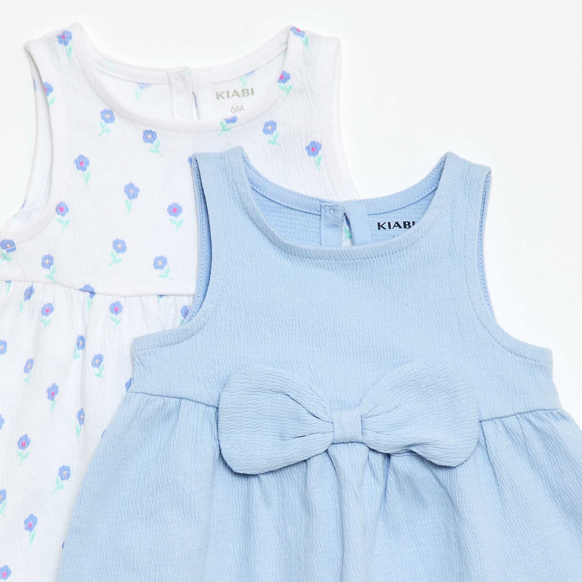 Pack of 2 Dresses with Fancy Bow WHITE