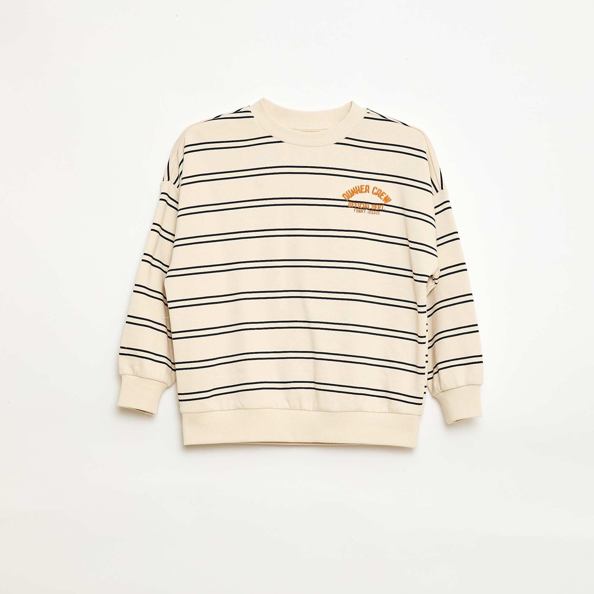 Striped Crew Neck Sweatshirt WHITE