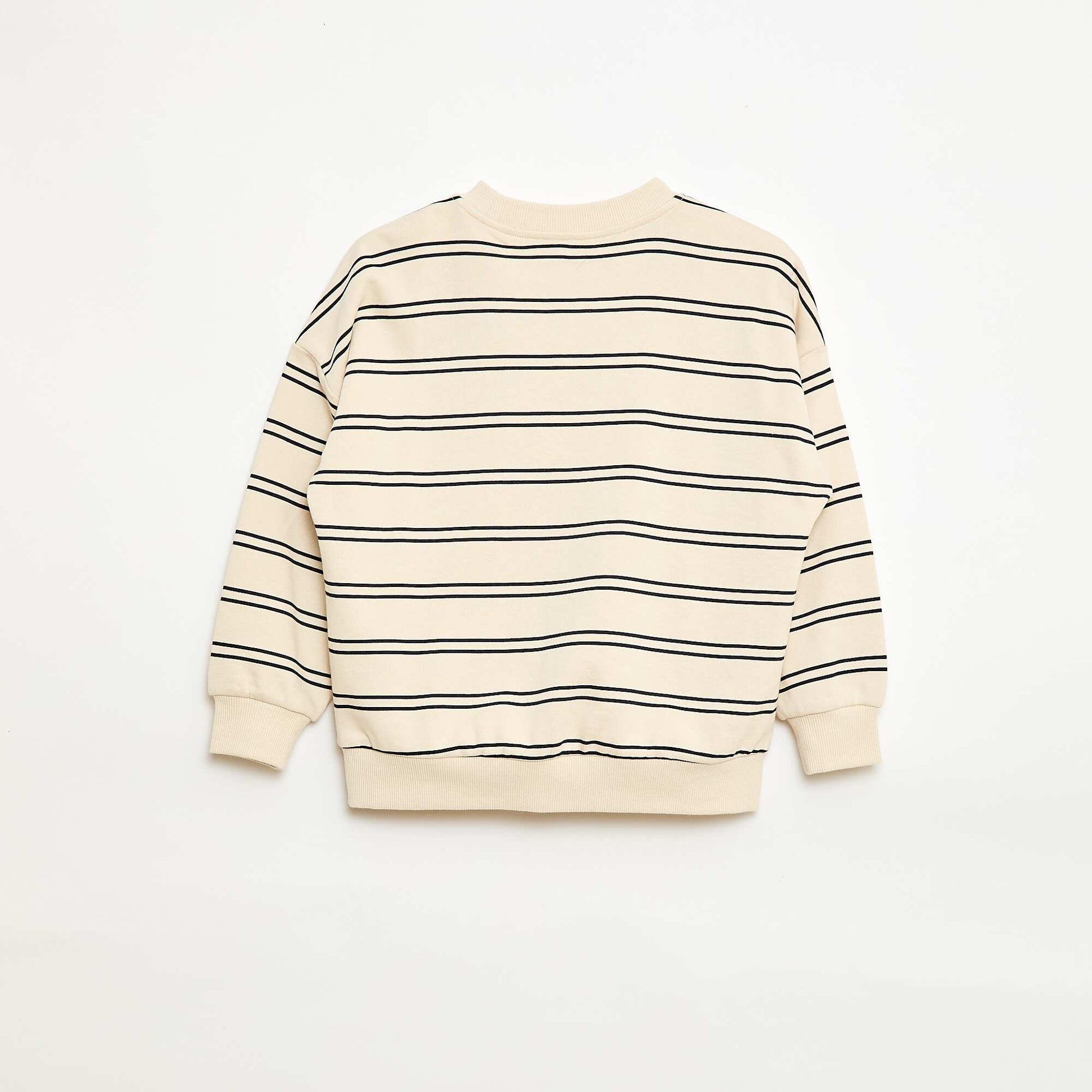 Striped Crew Neck Sweatshirt WHITE