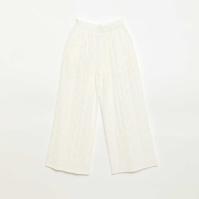 Wide-leg Broderie Anglaise Trousers WHITE