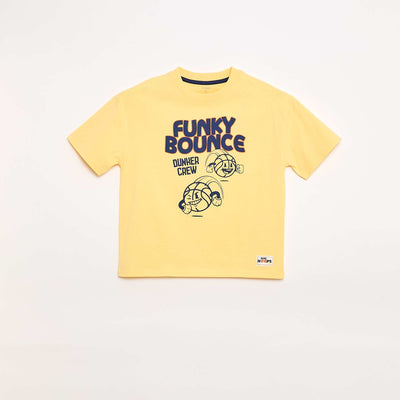 Short-Sleeved T-Shirt with Front Print YELLOW