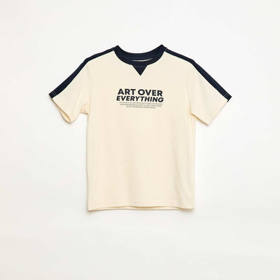 Message Print T-shirt WHITE