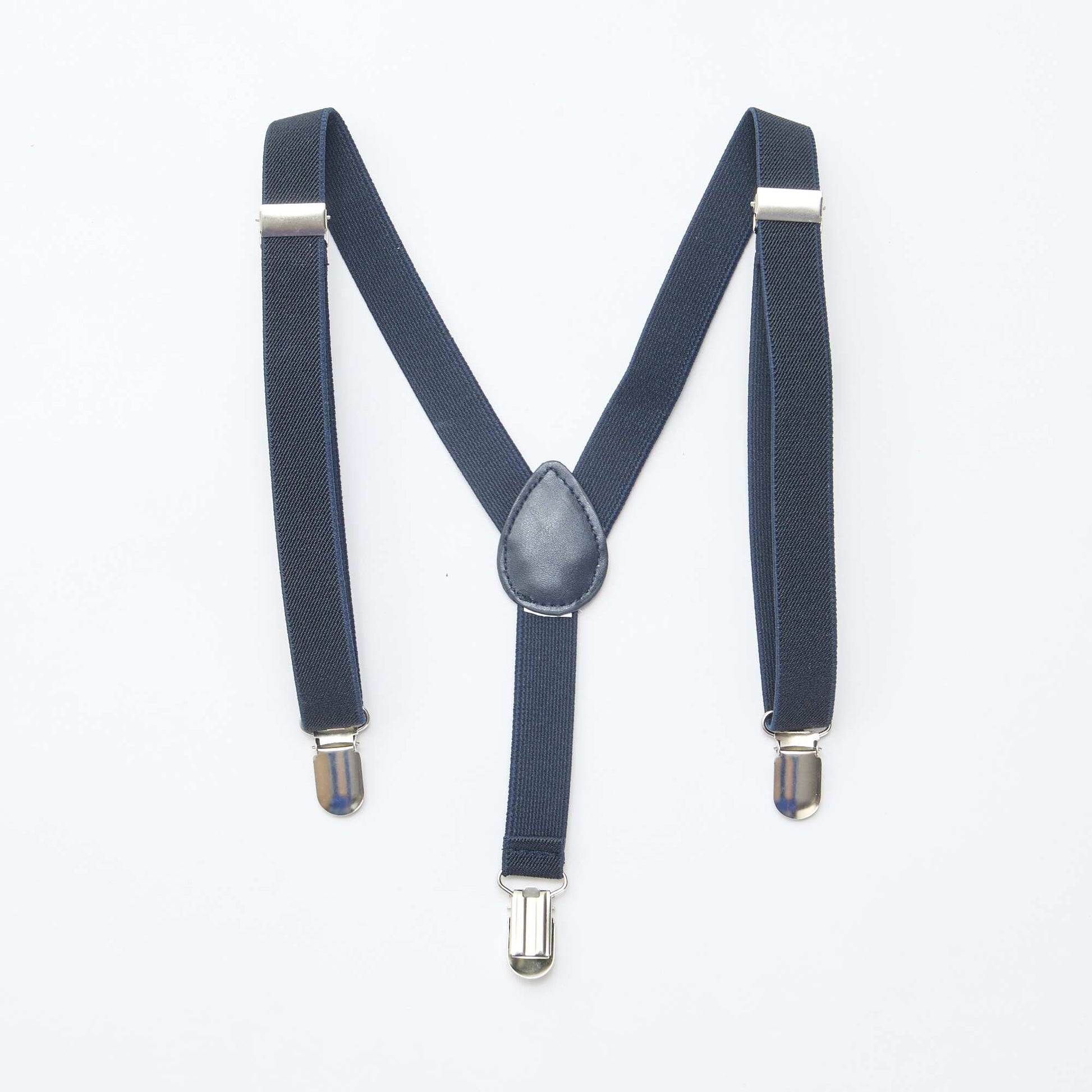 Solid Elastic Suspenders BLUE