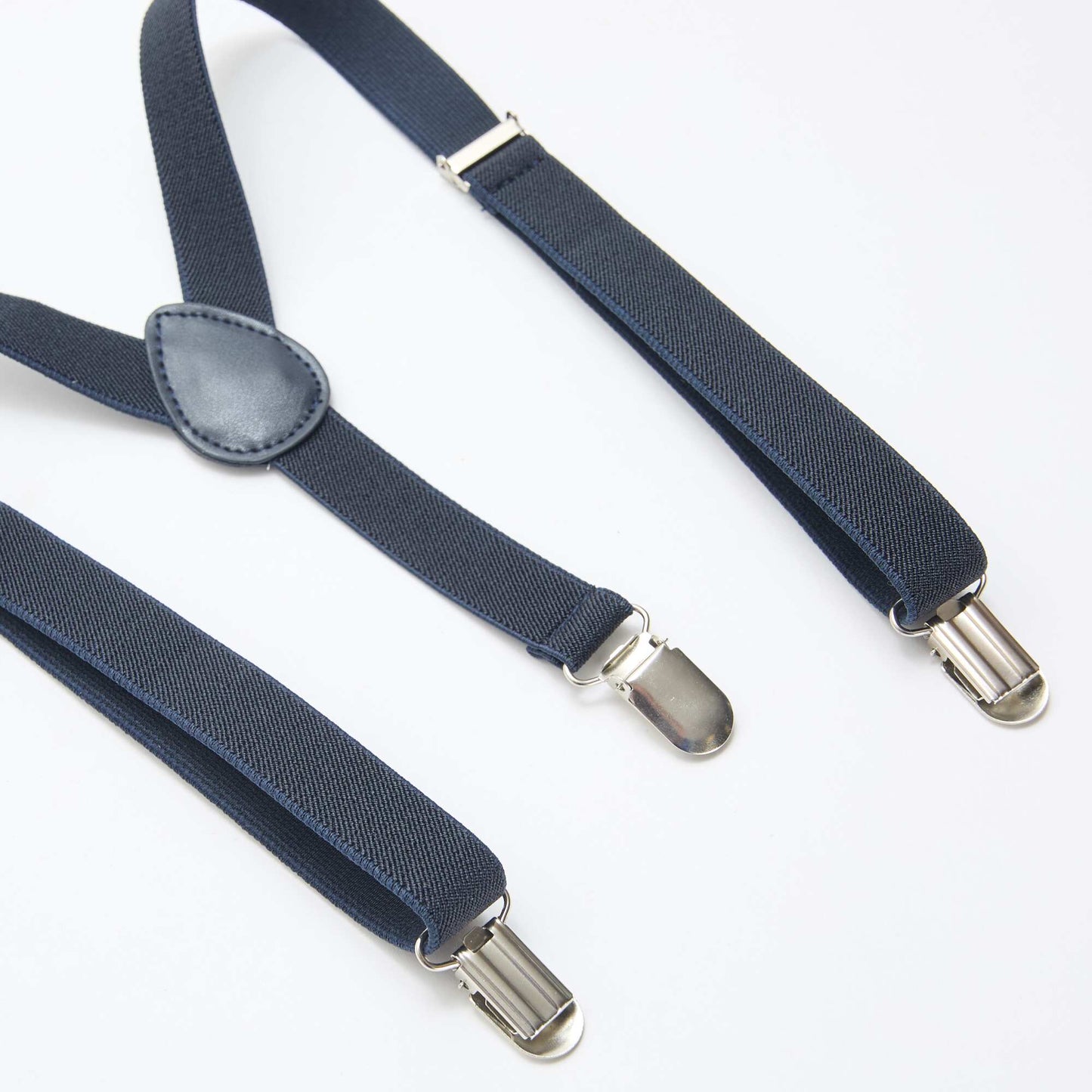 Solid Elastic Suspenders BLUE