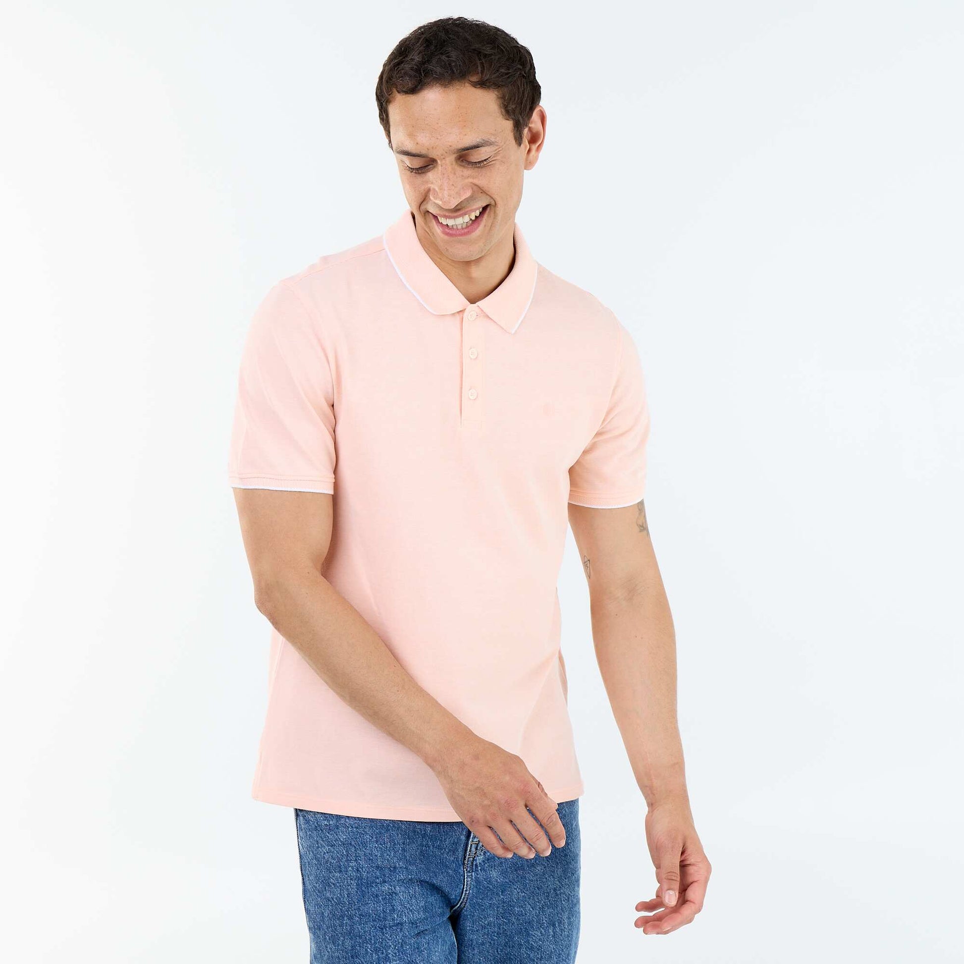 Polo Shirt with Chest Embroidery ORANGE