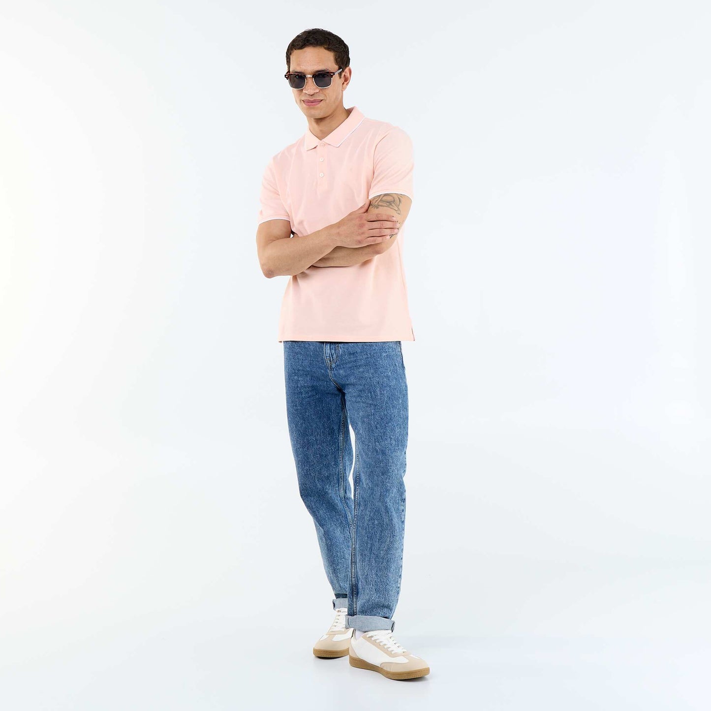 Polo Shirt with Chest Embroidery ORANGE