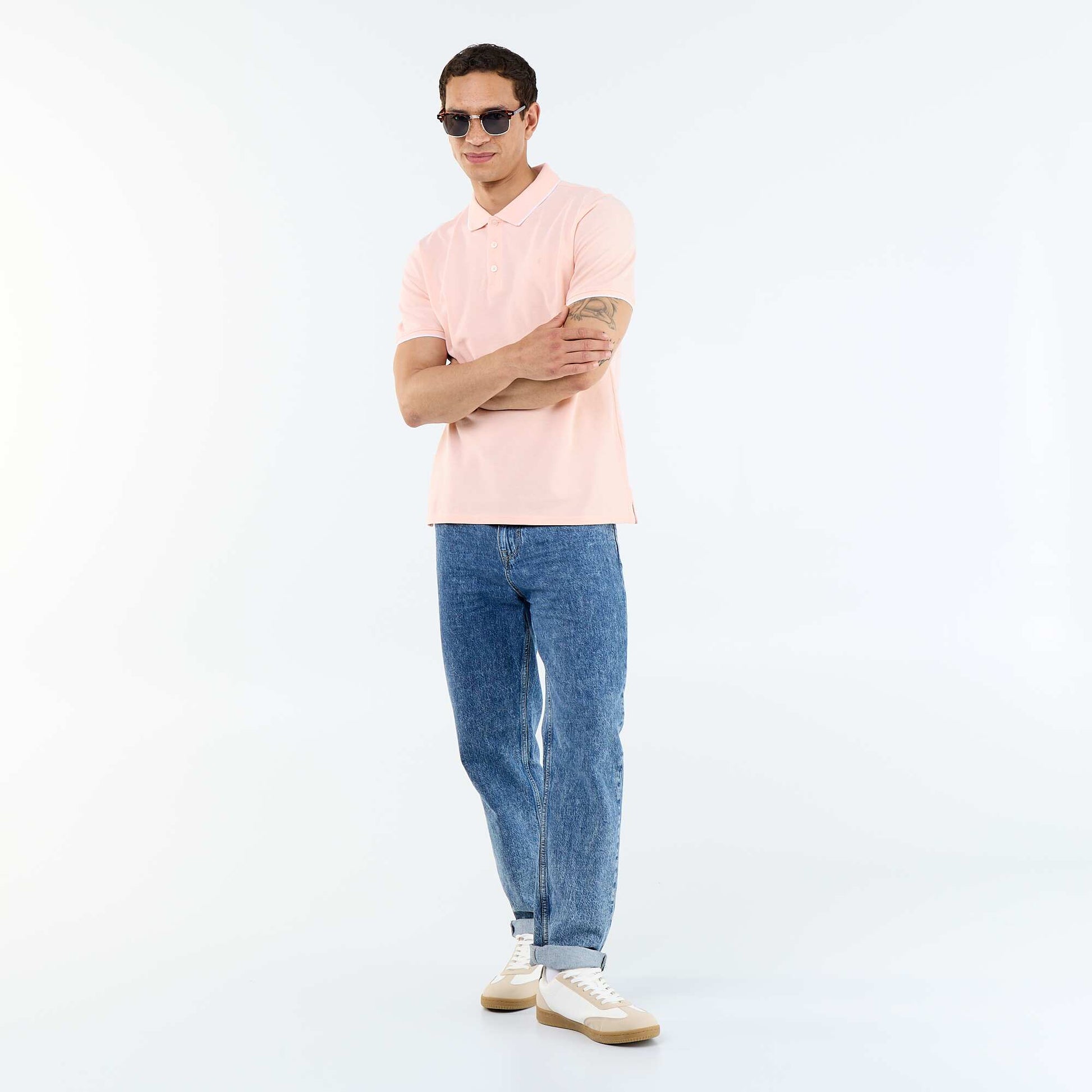 Polo Shirt with Chest Embroidery ORANGE