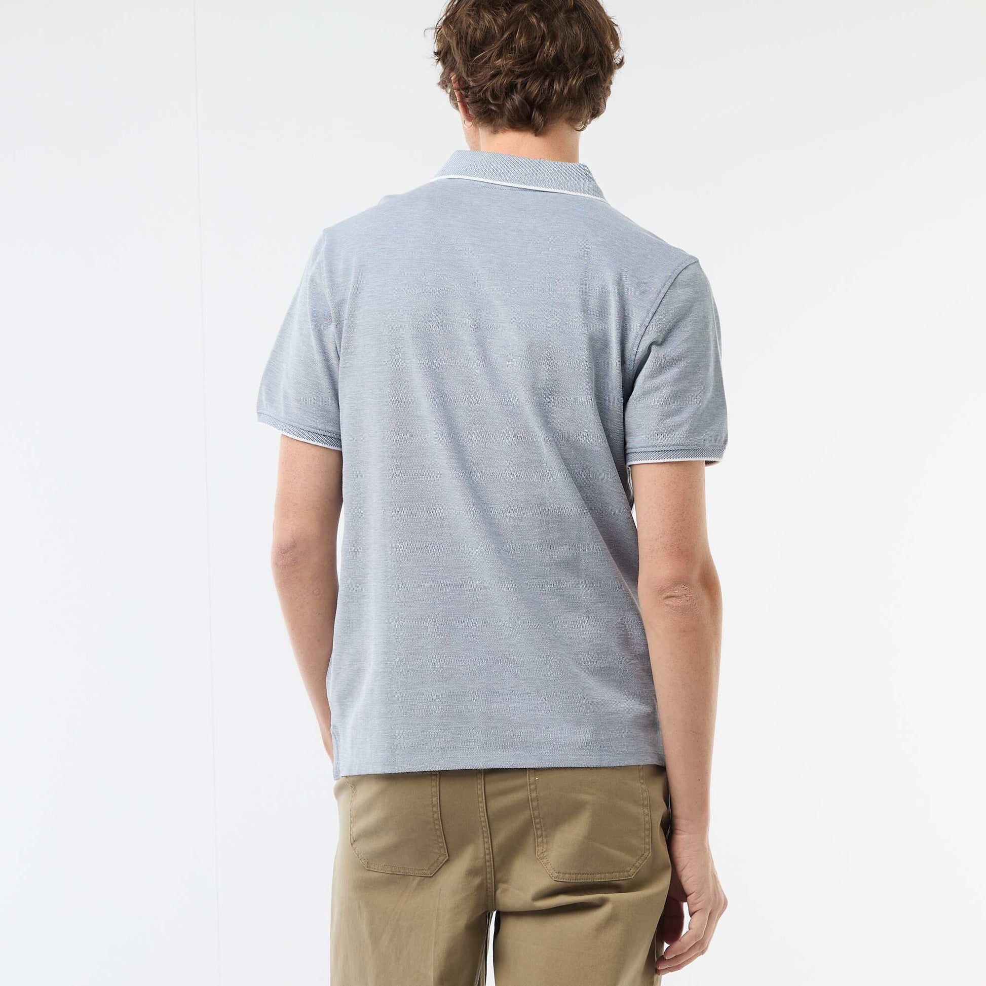 Polo Shirt with Chest Embroidery BLUE
