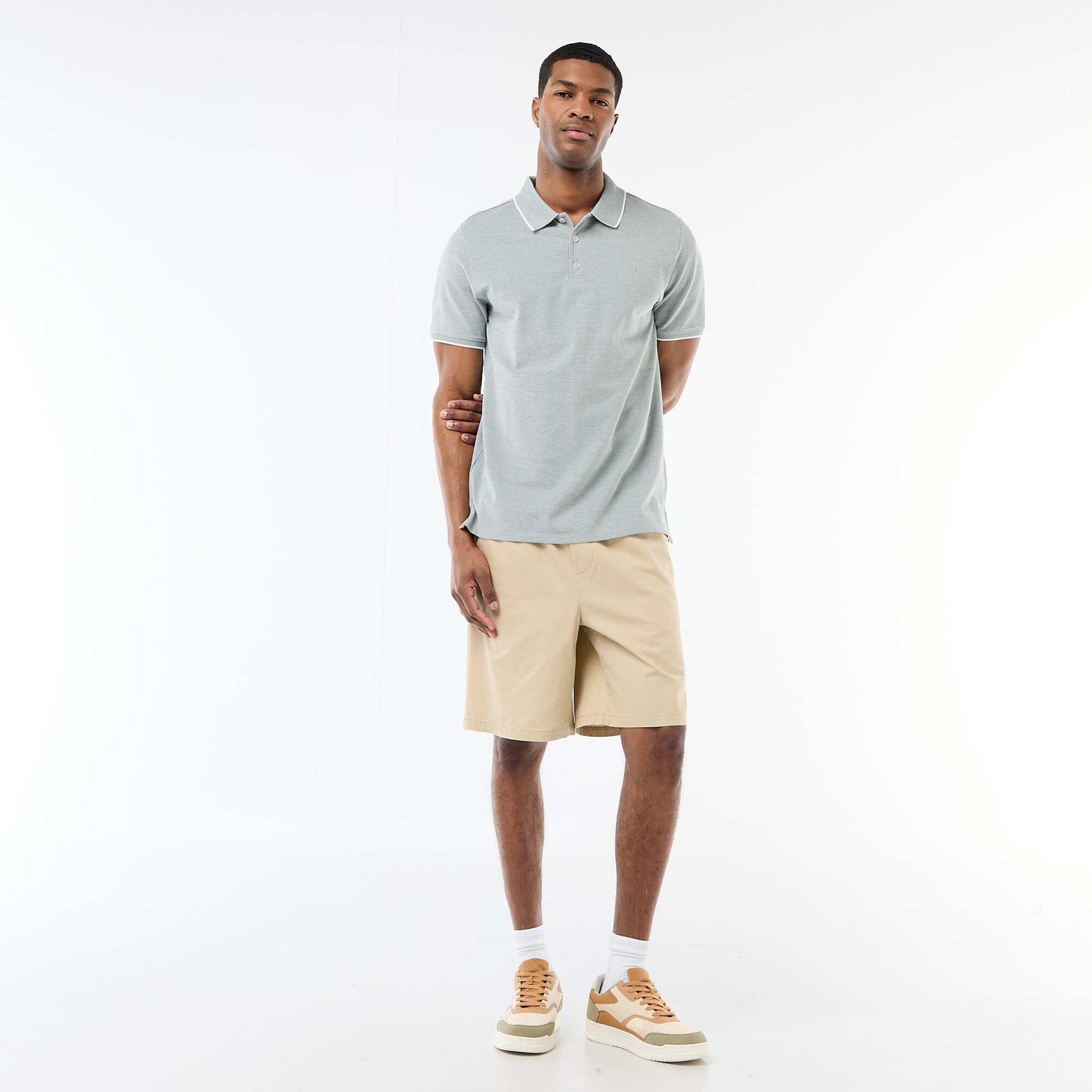 Polo Shirt with Chest Embroidery GREEN