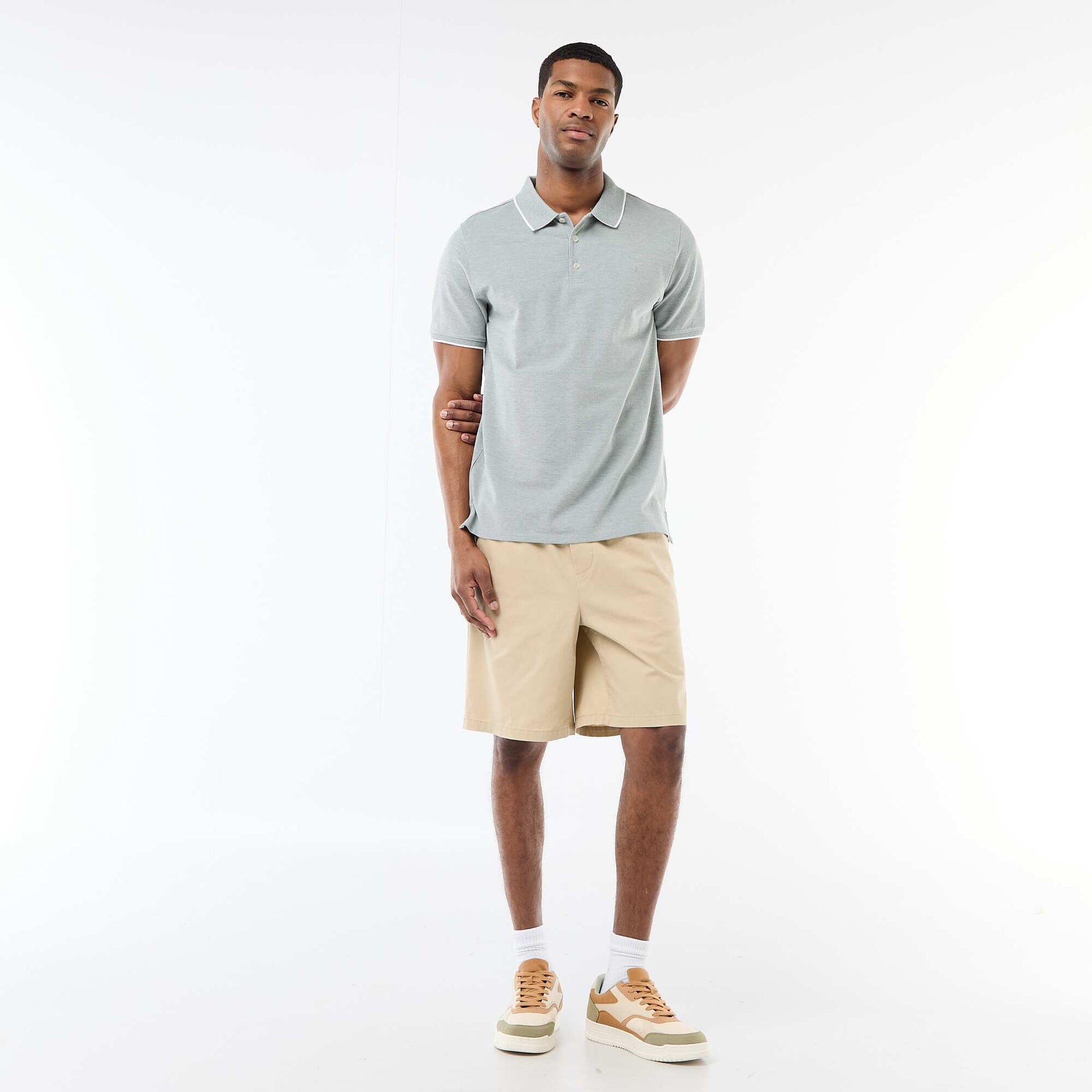 Polo Shirt with Chest Embroidery GREEN