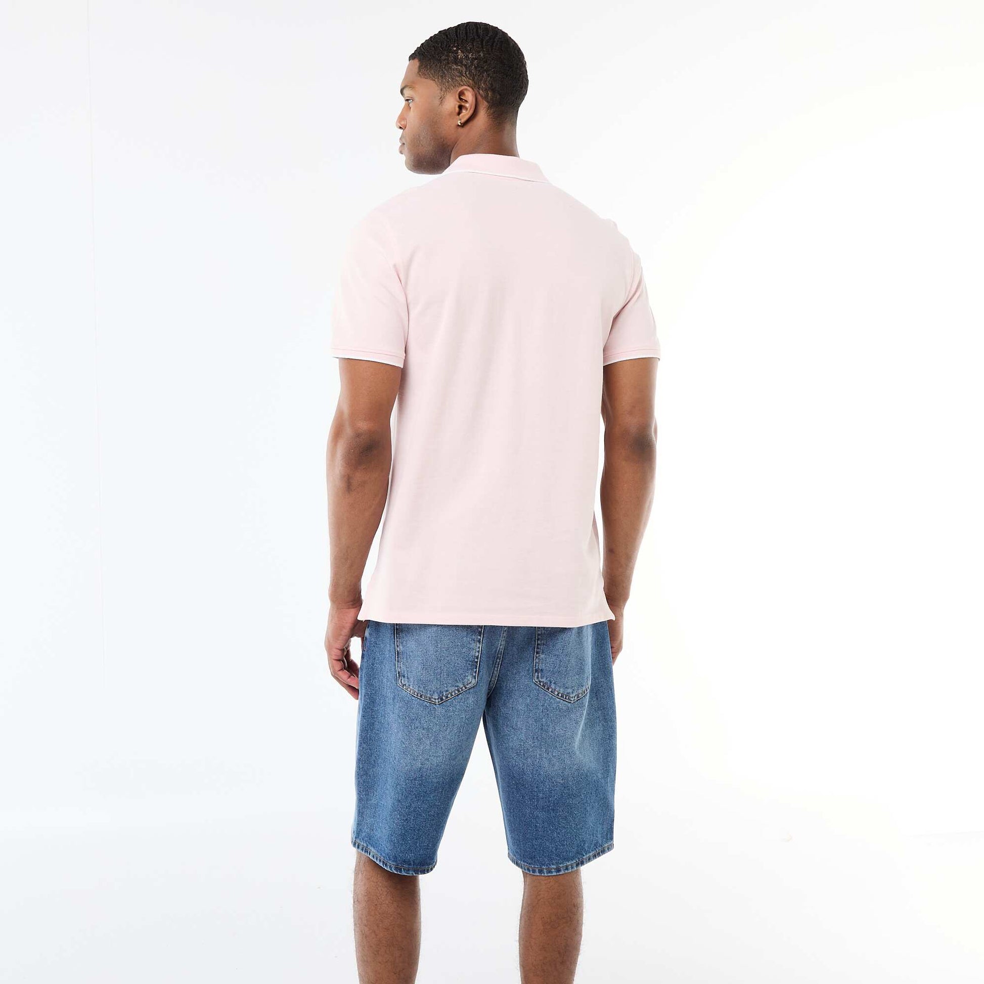 Polo Shirt with Chest Embroidery PINK