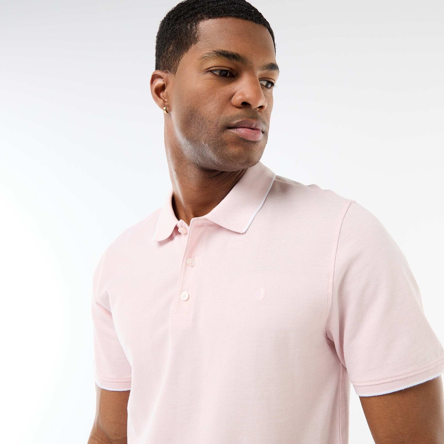 Polo Shirt with Chest Embroidery PINK