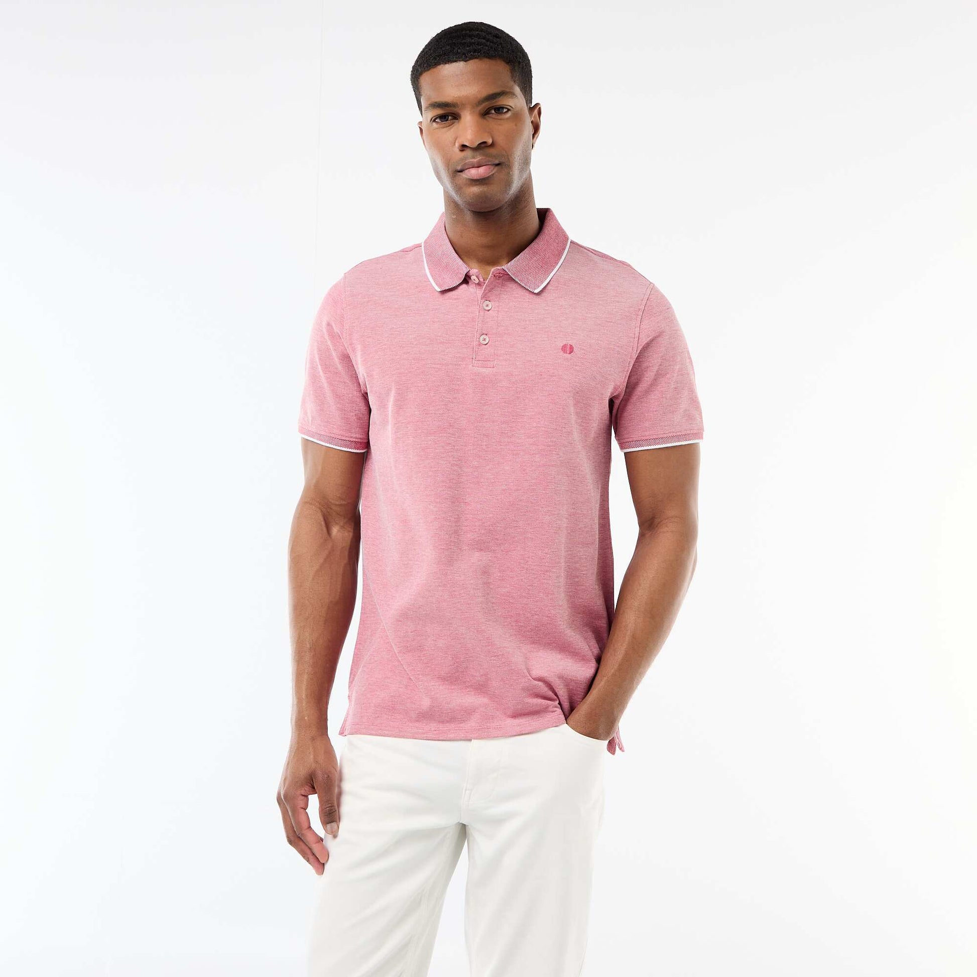 Polo Shirt with Chest Embroidery RED