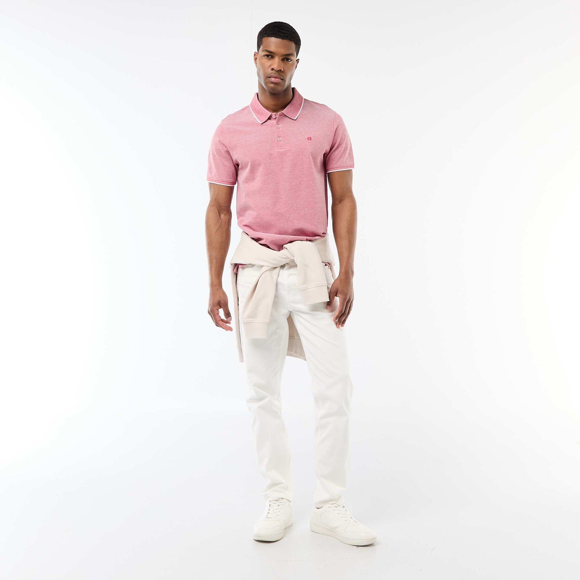 Polo Shirt with Chest Embroidery RED