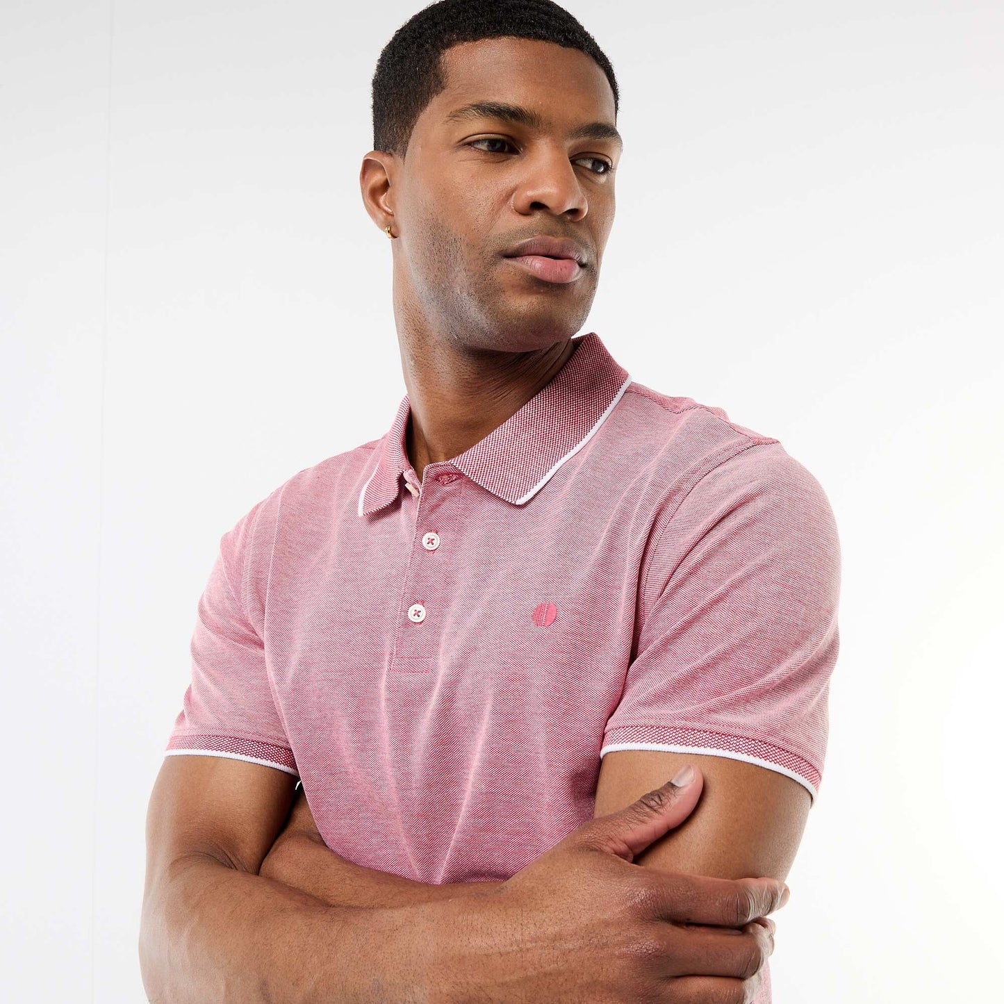 Polo Shirt with Chest Embroidery RED