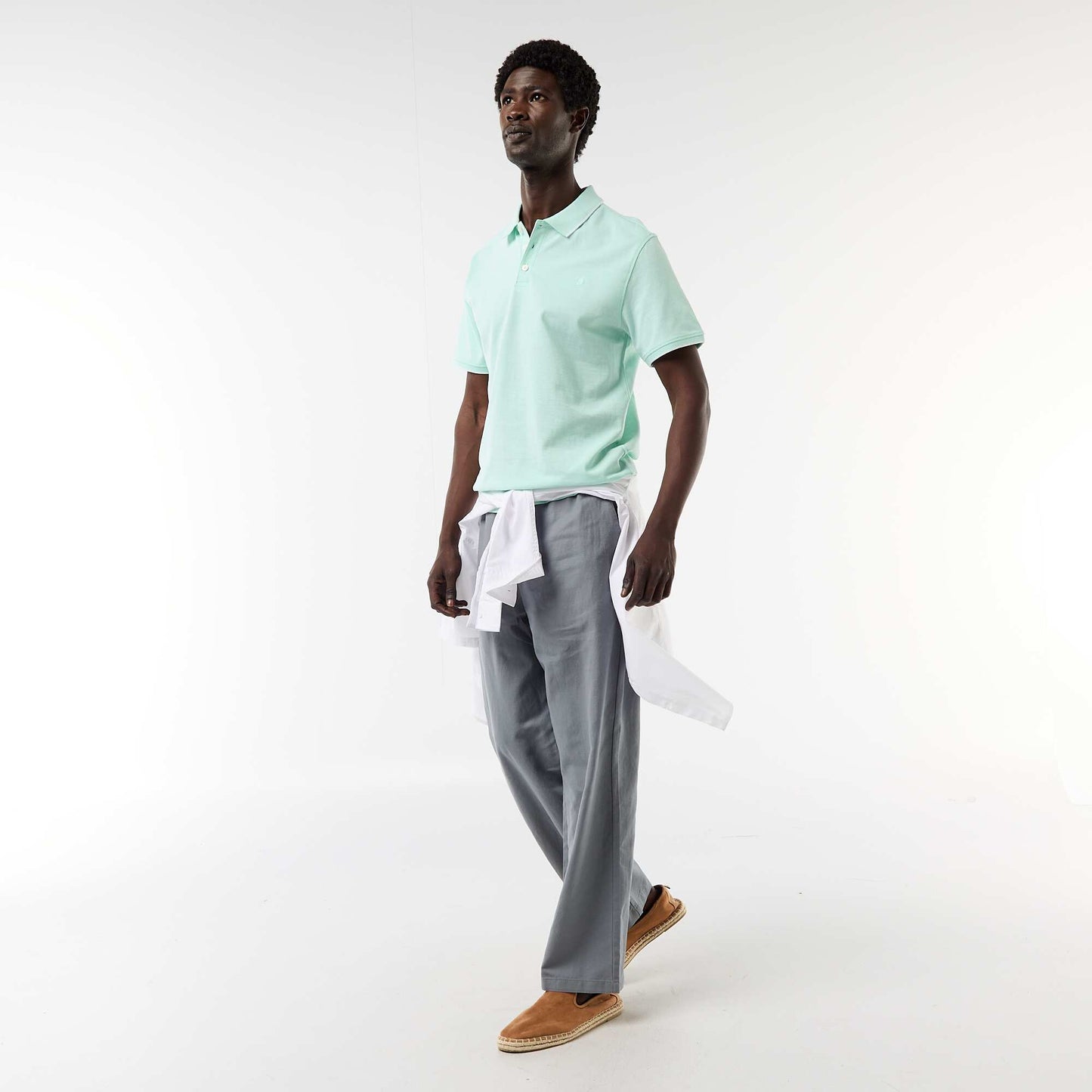 Polo Shirt with Chest Embroidery GREEN