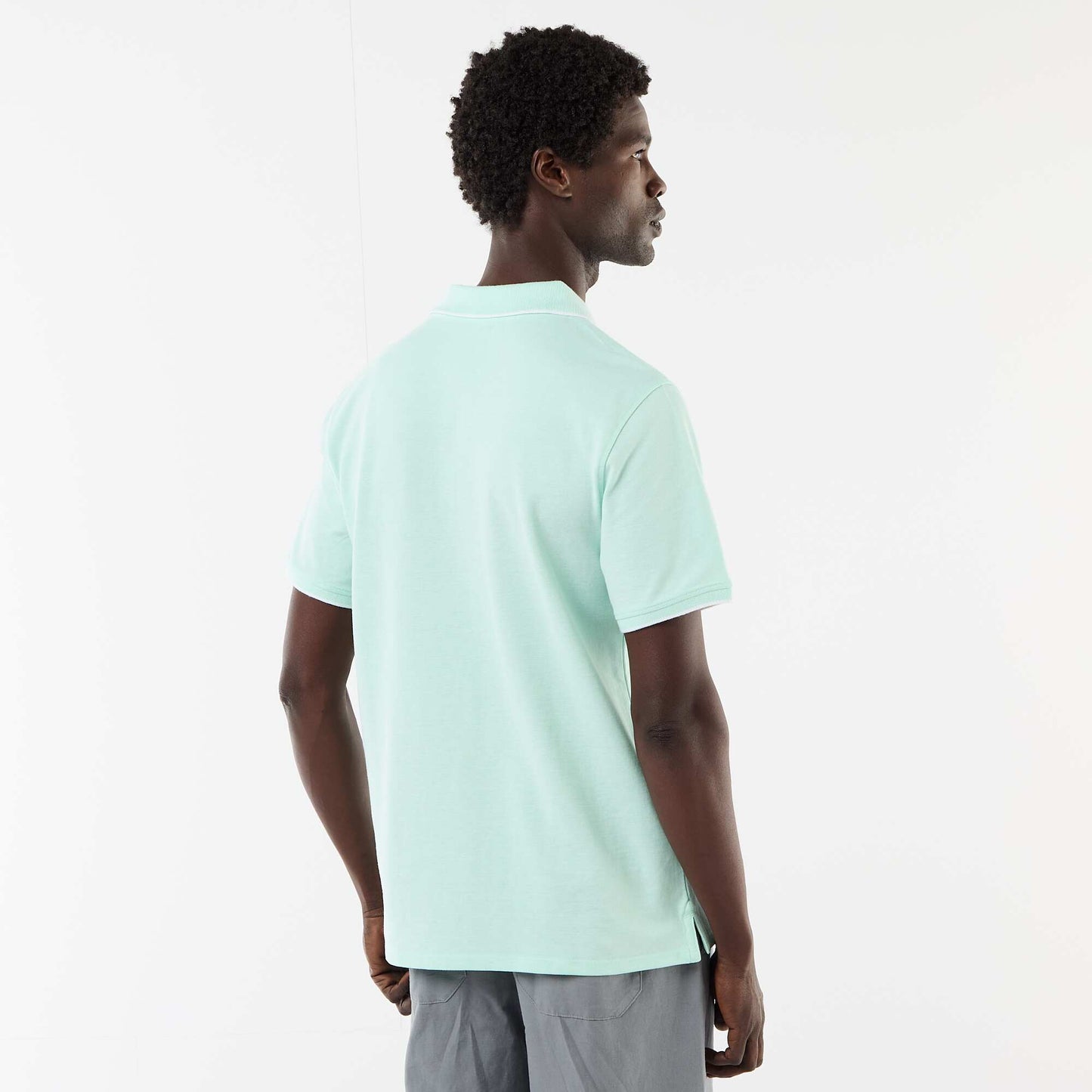 Polo Shirt with Chest Embroidery GREEN