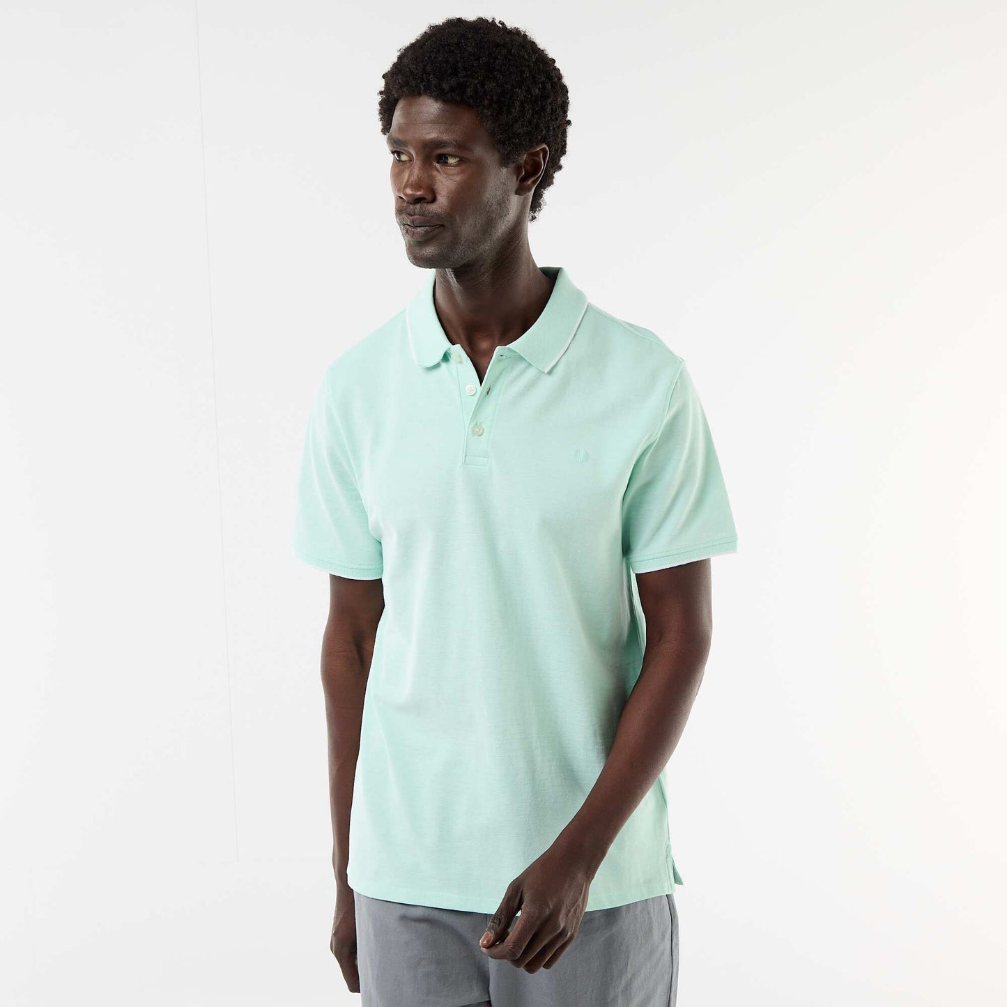 Polo Shirt with Chest Embroidery GREEN