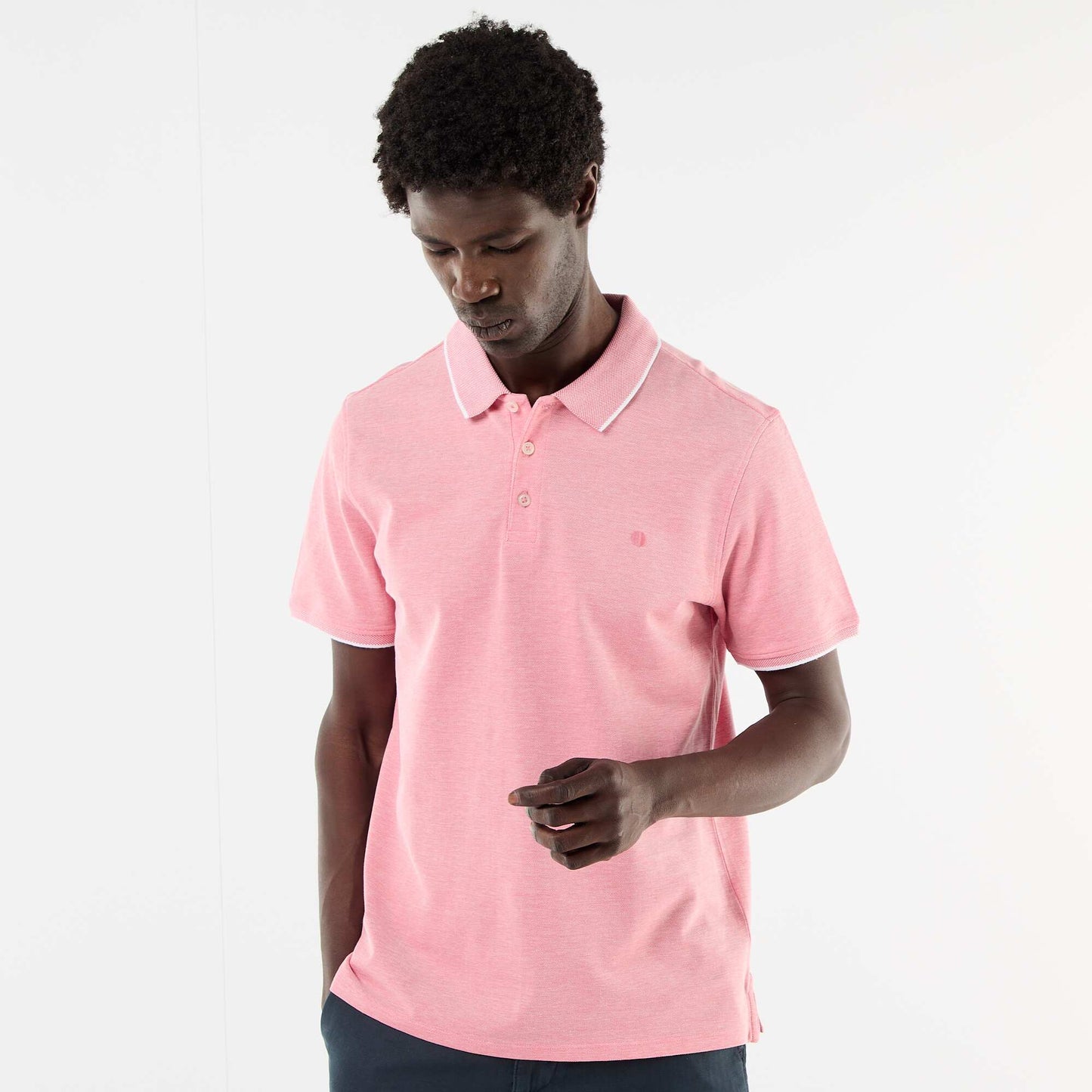 Polo Shirt with Chest Embroidery RED