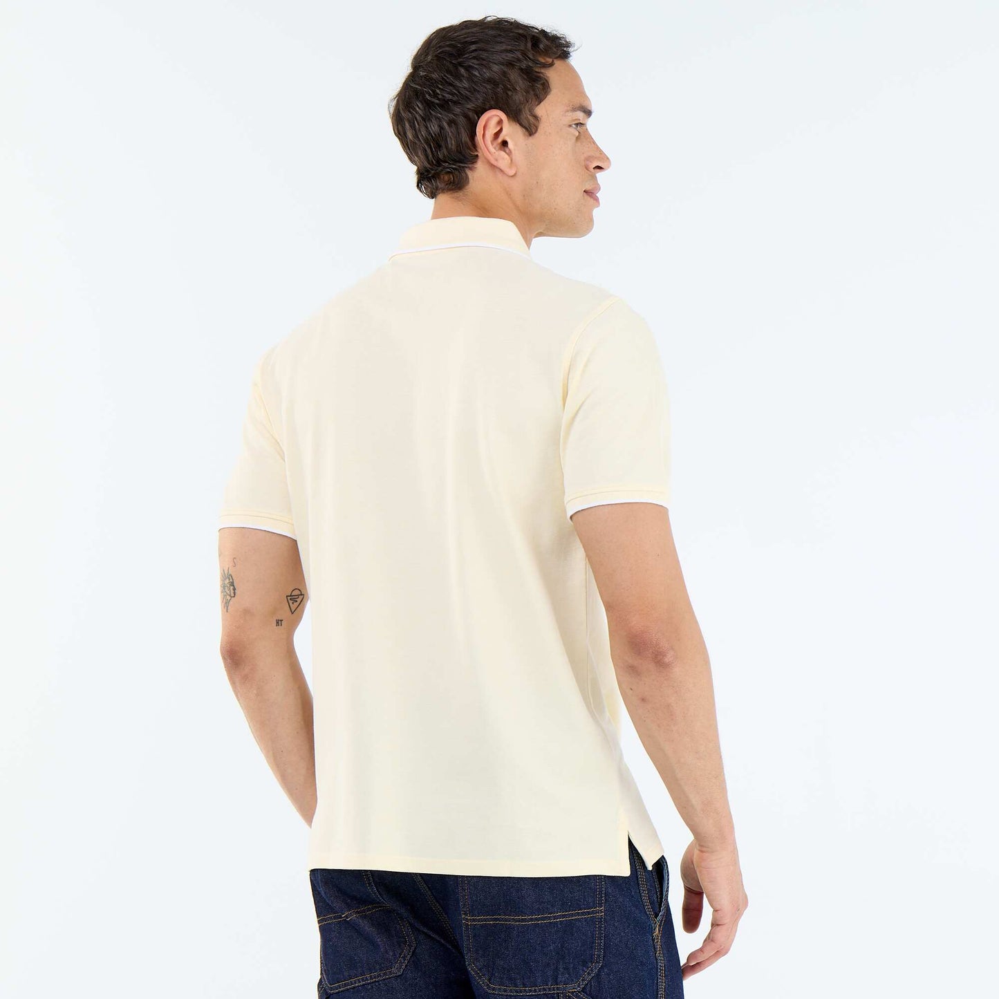 Polo Shirt with Chest Embroidery YELLOW