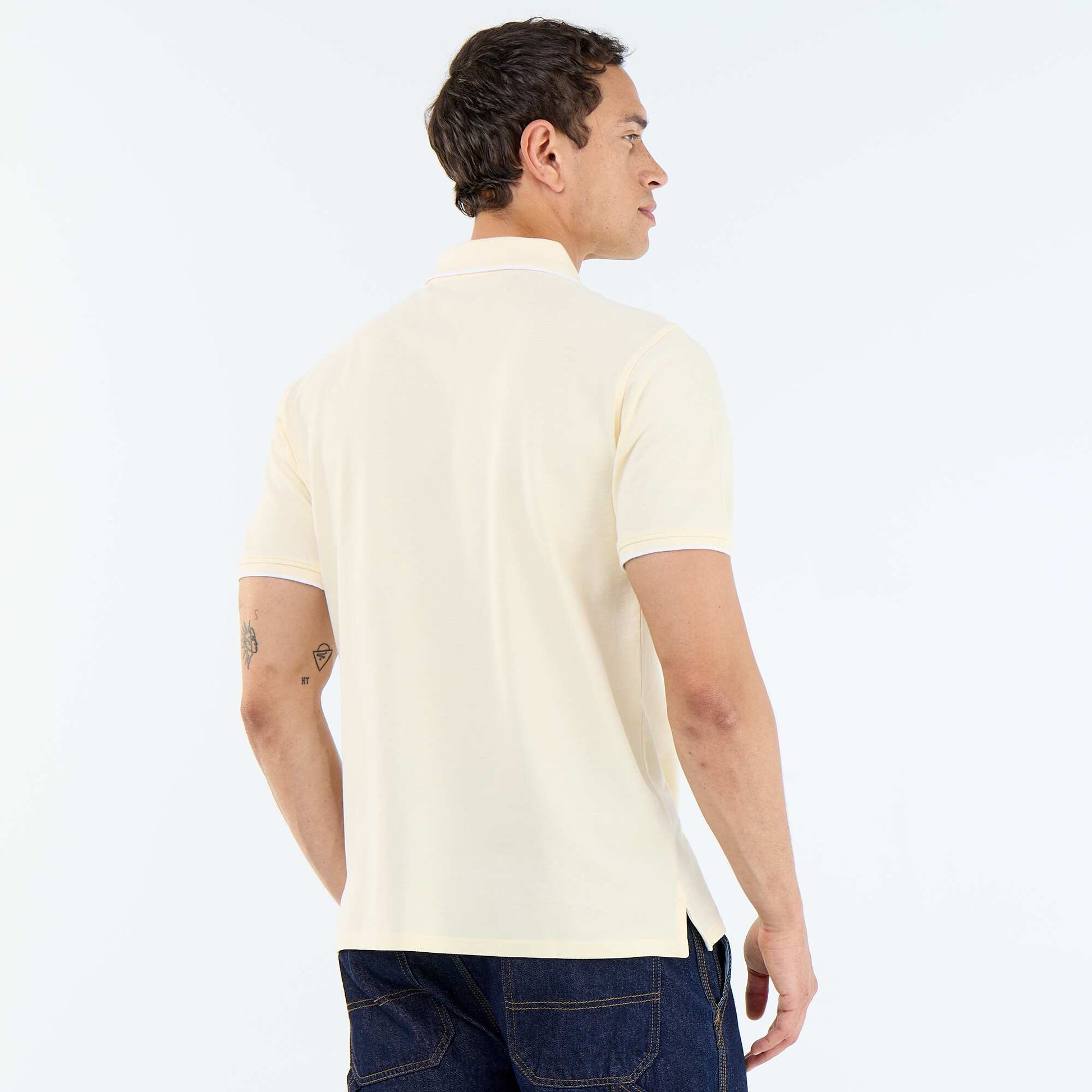 Polo Shirt with Chest Embroidery YELLOW