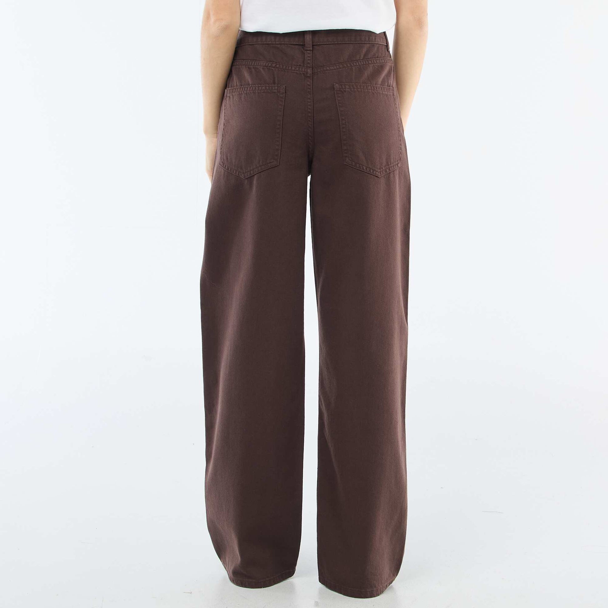 Asymmetrical Twill Pants BROWN