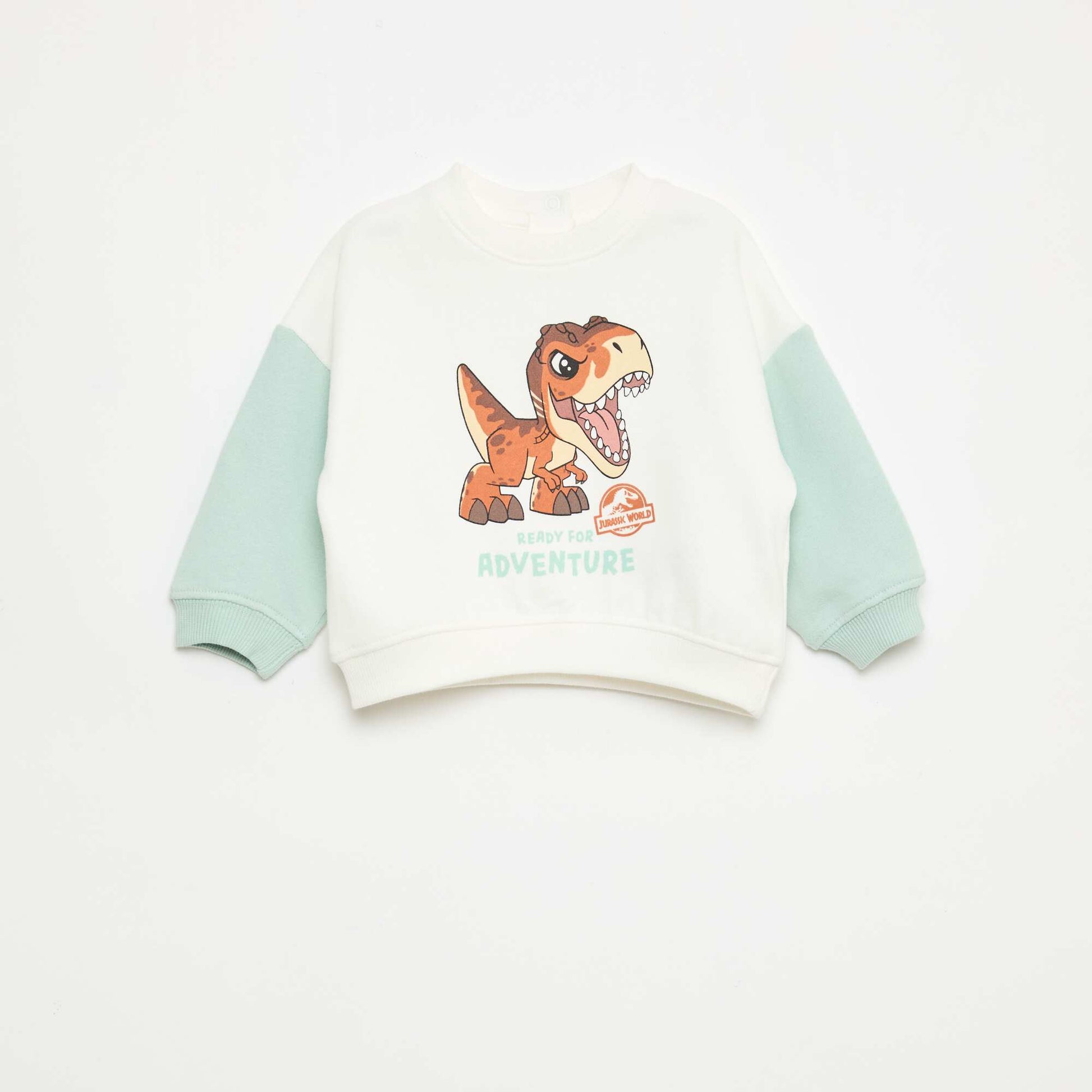 Jurassic World' Sweatshirt with Contrasting Sleeves GREEN