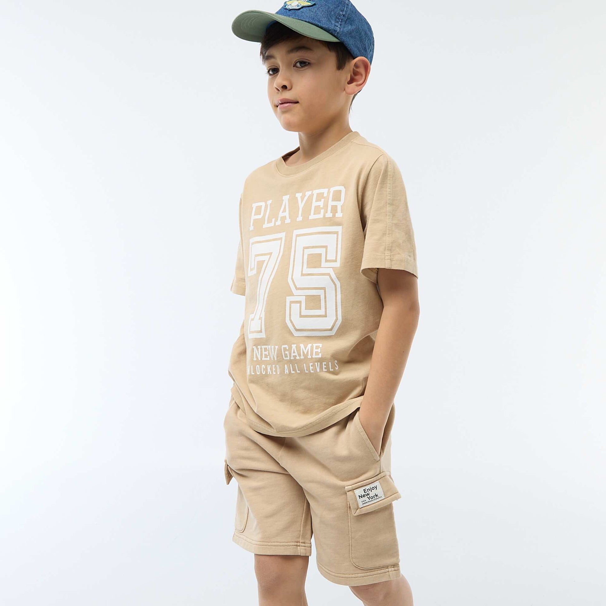 Multi-Pocket Fleece Shorts BEIGE