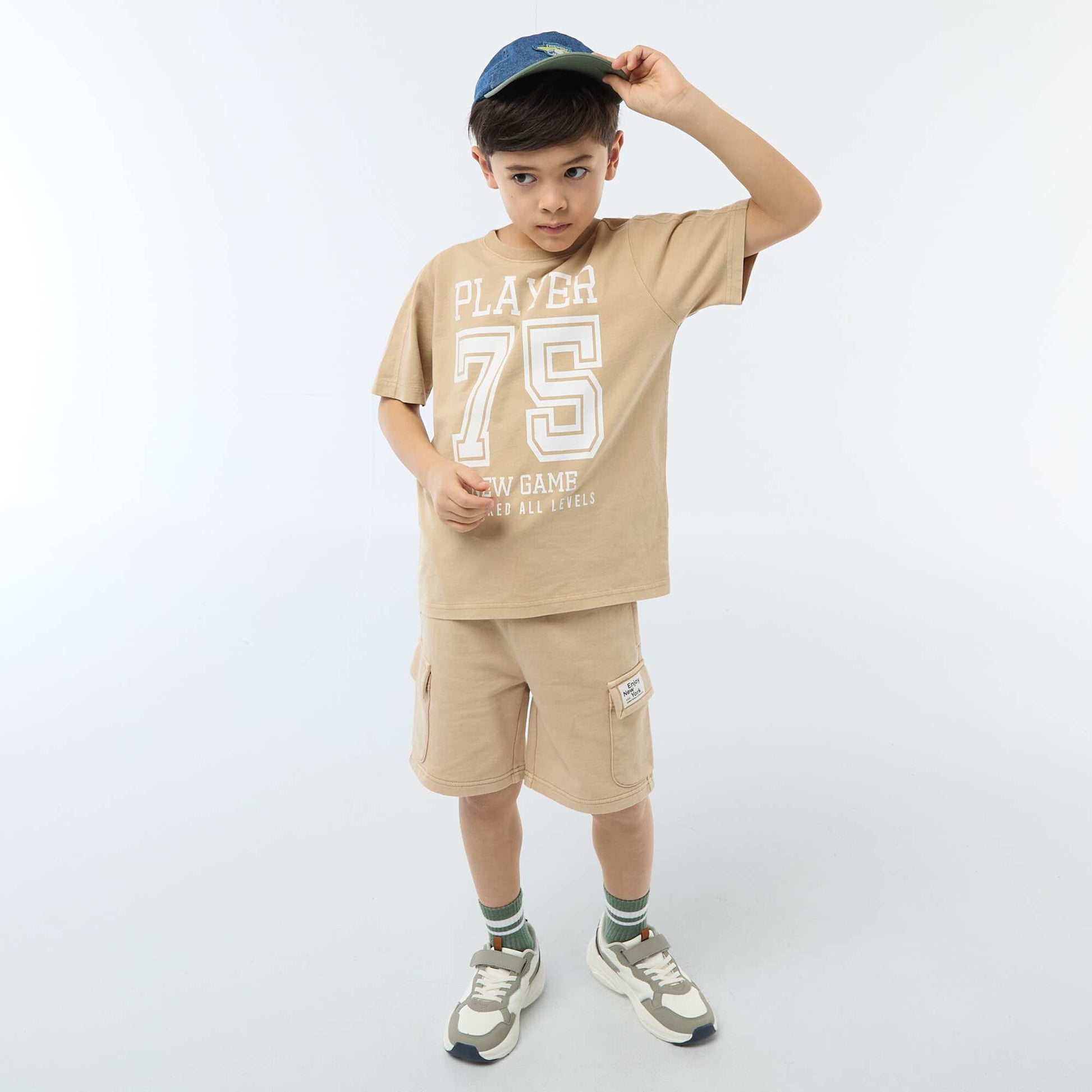 Multi-Pocket Fleece Shorts BEIGE