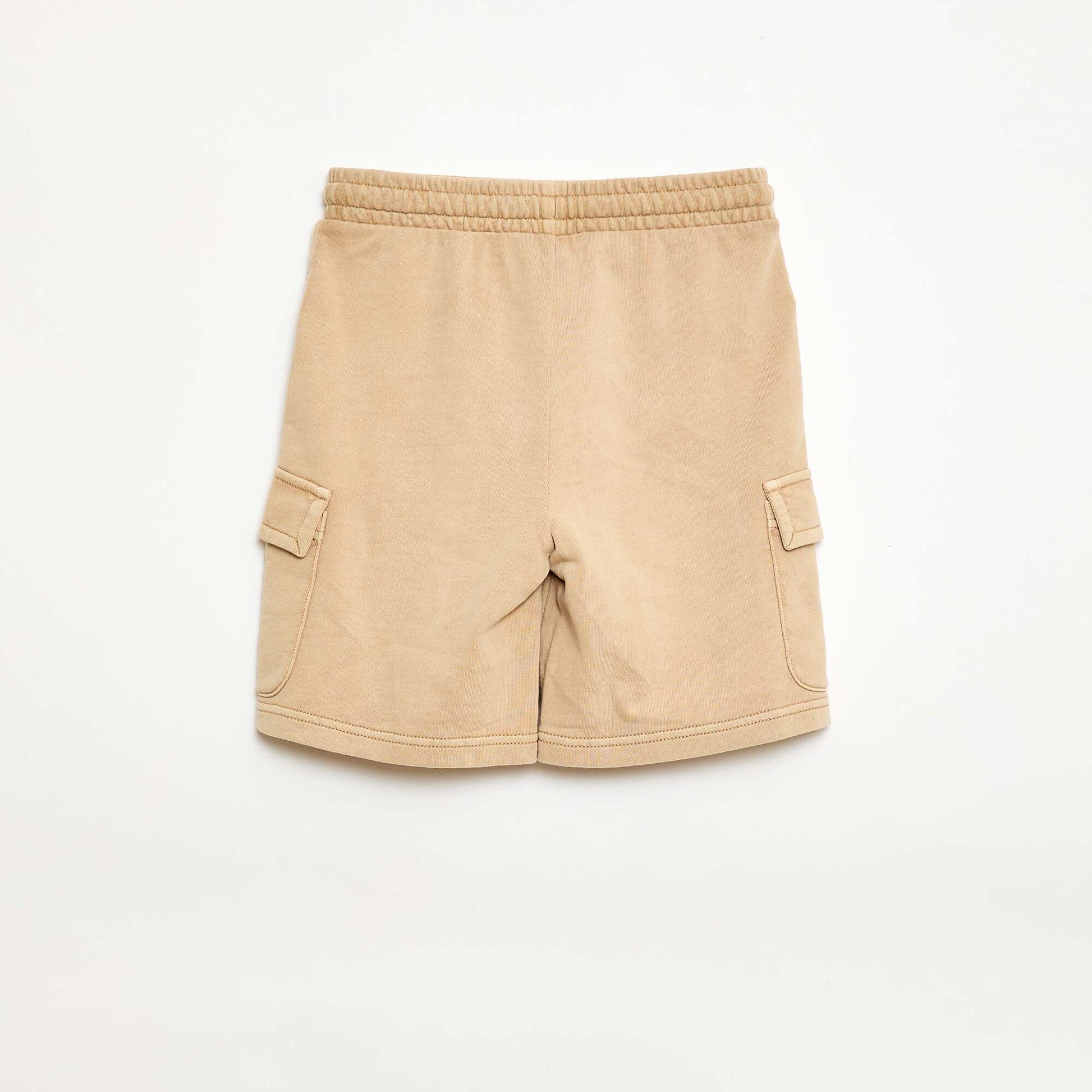 Multi-Pocket Fleece Shorts BEIGE