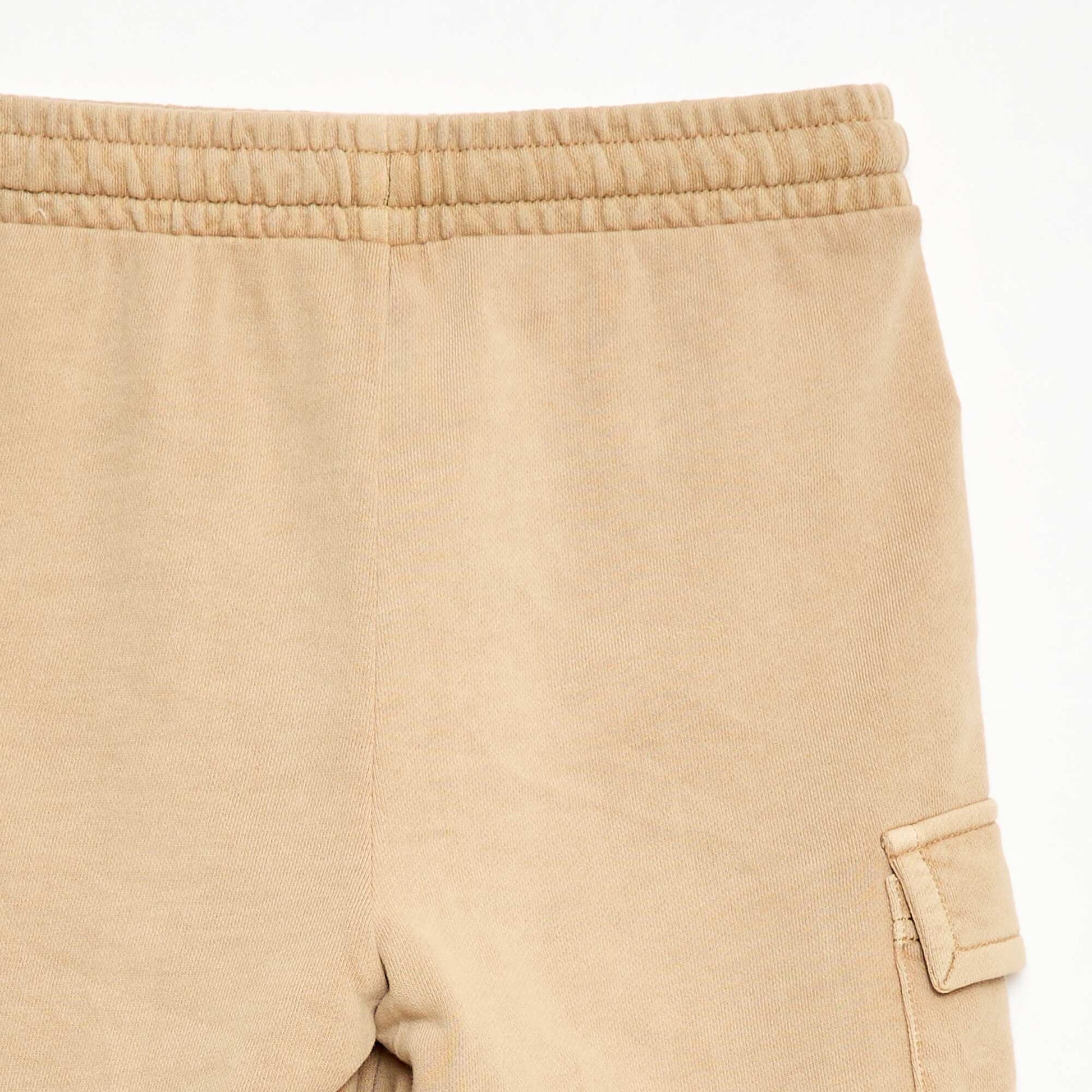 Multi-Pocket Fleece Shorts BEIGE