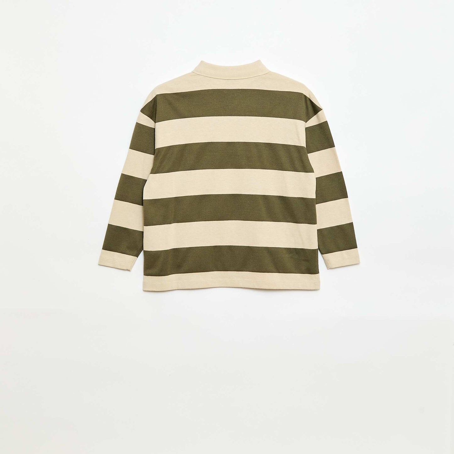 Oversized Striped Polo Shirt GREEN