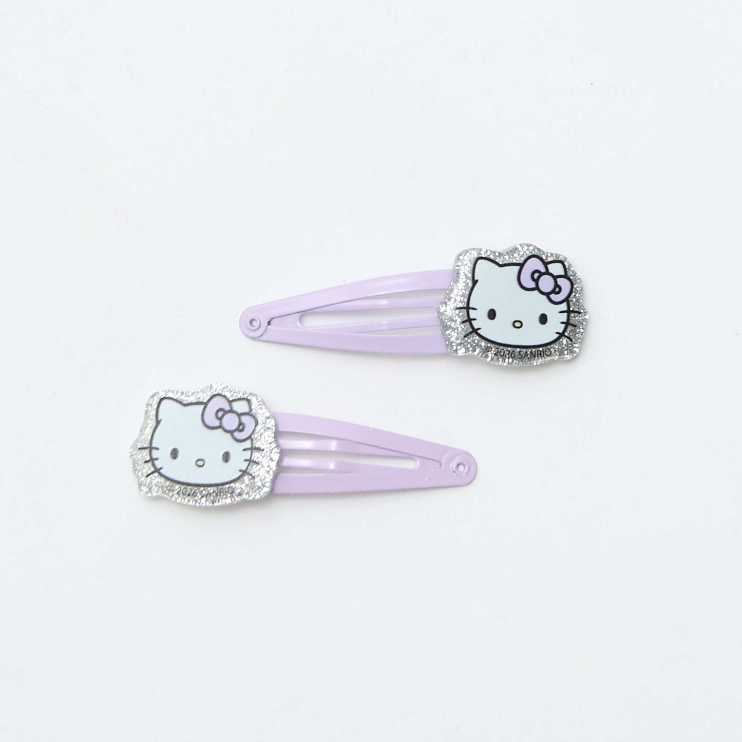 'Hello Kitty' Set: 4 Hair Clips + 1 Scrunchie PINK