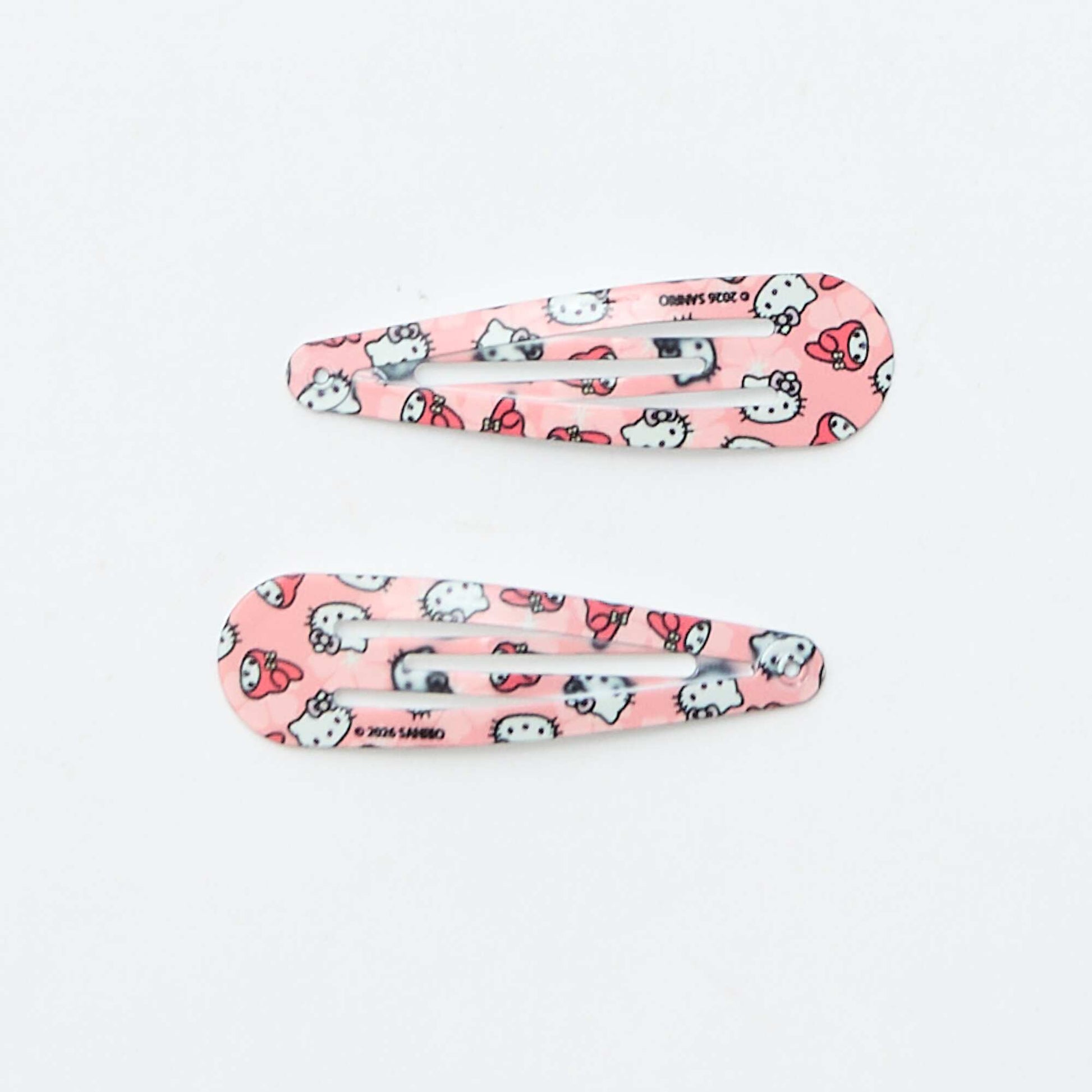'Hello Kitty' Set: 4 Hair Clips + 1 Scrunchie PINK