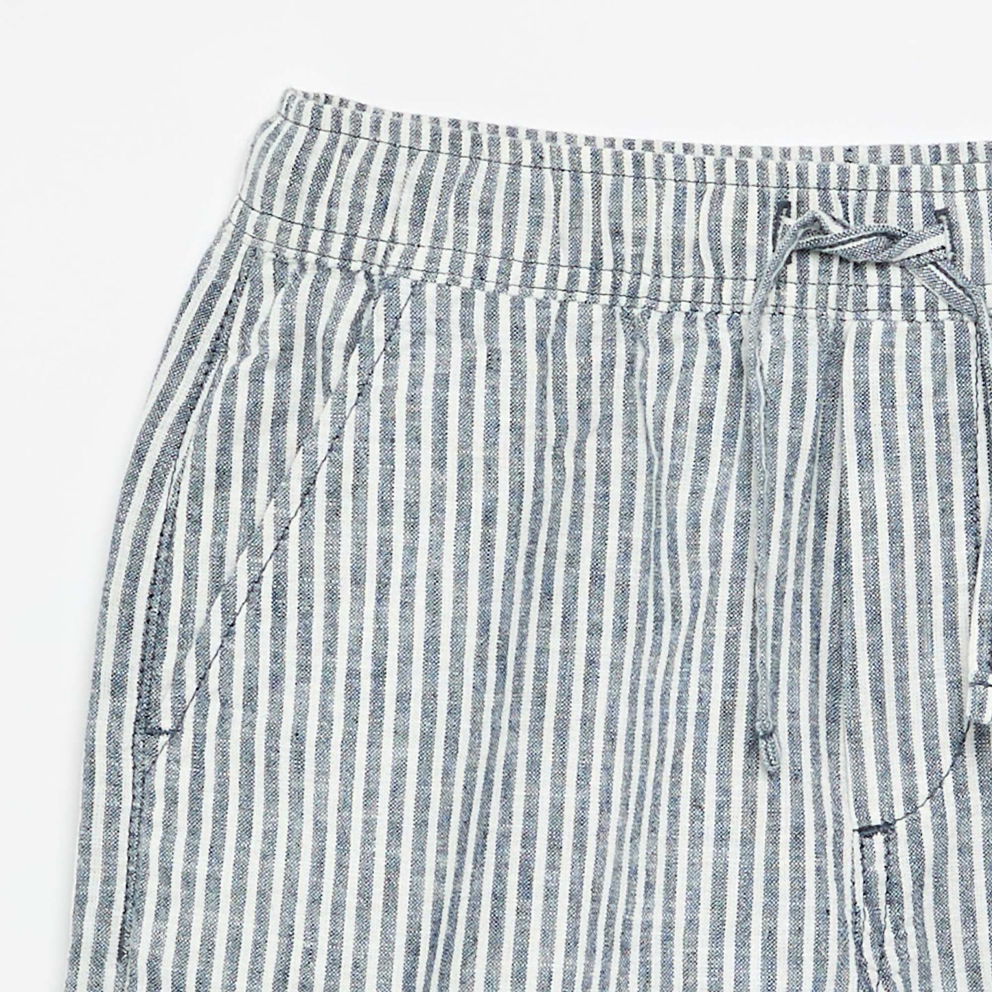 Lightweight Striped Linen Blend Shorts BLUE